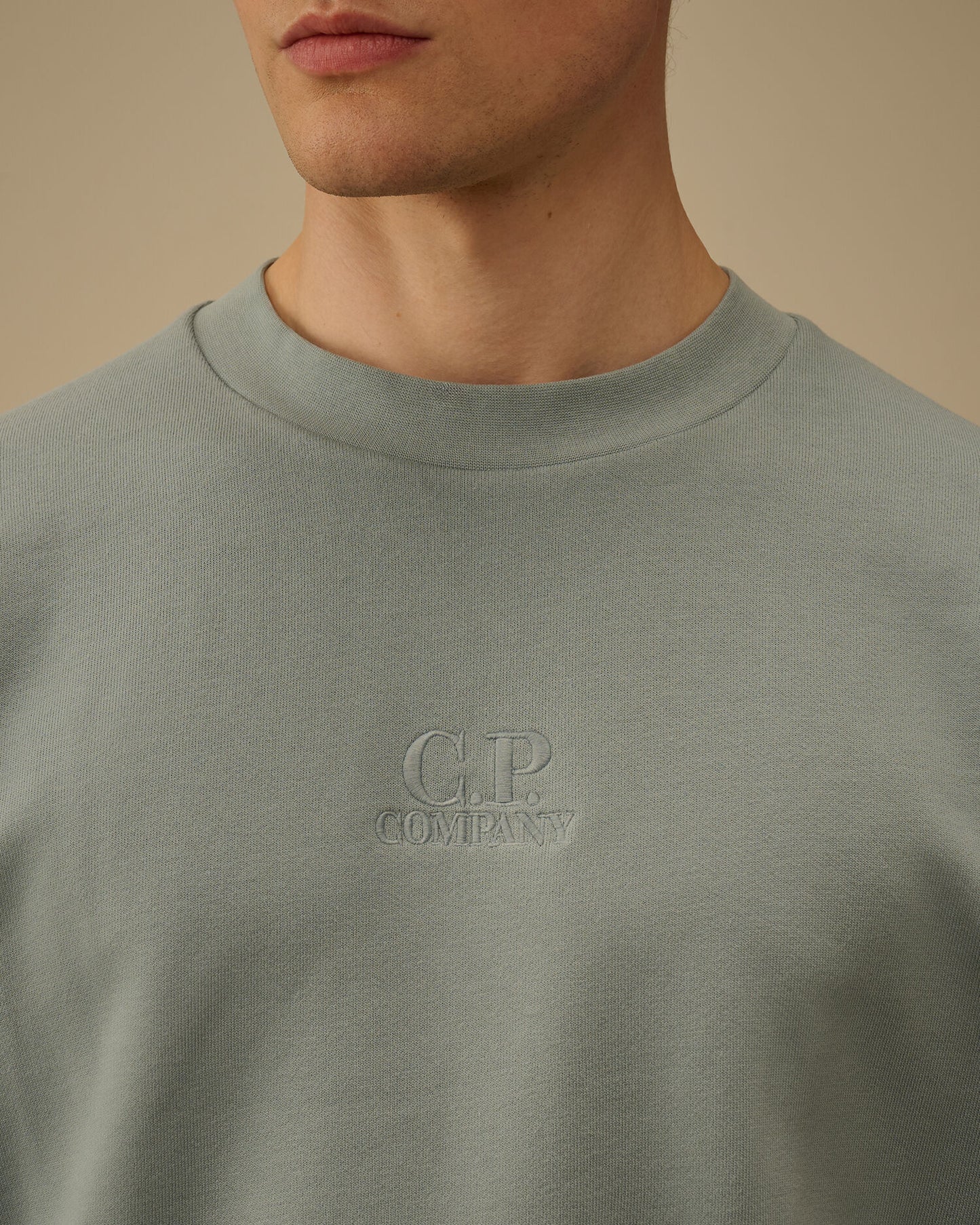 Diagonal Raised Fleece Crewneck Sweatshirt, SILVER BLUE