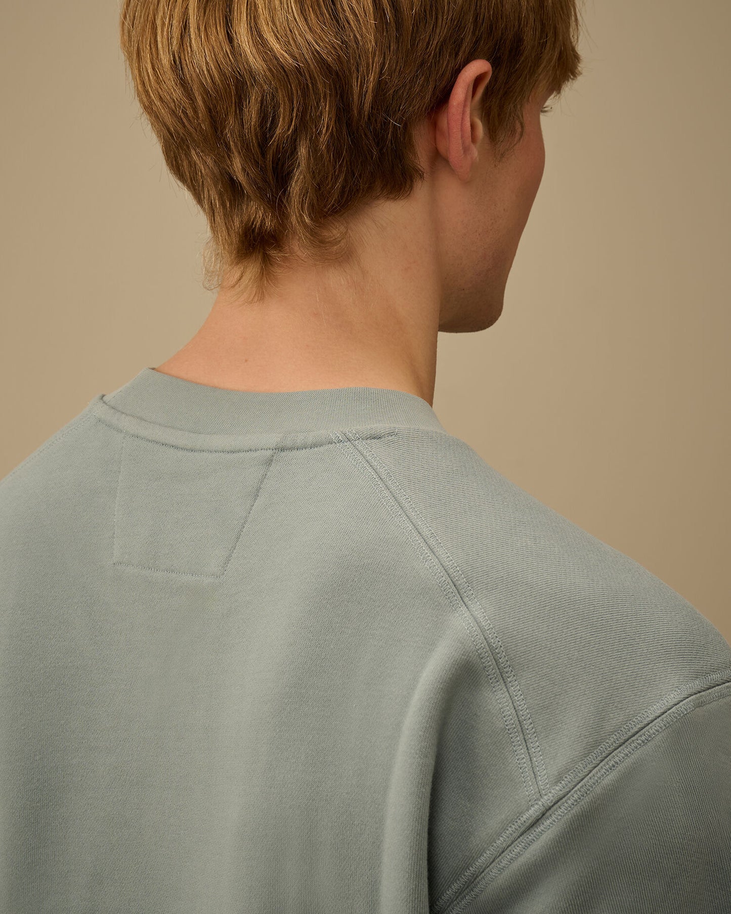 Diagonal Raised Fleece Crewneck Sweatshirt, SILVER BLUE
