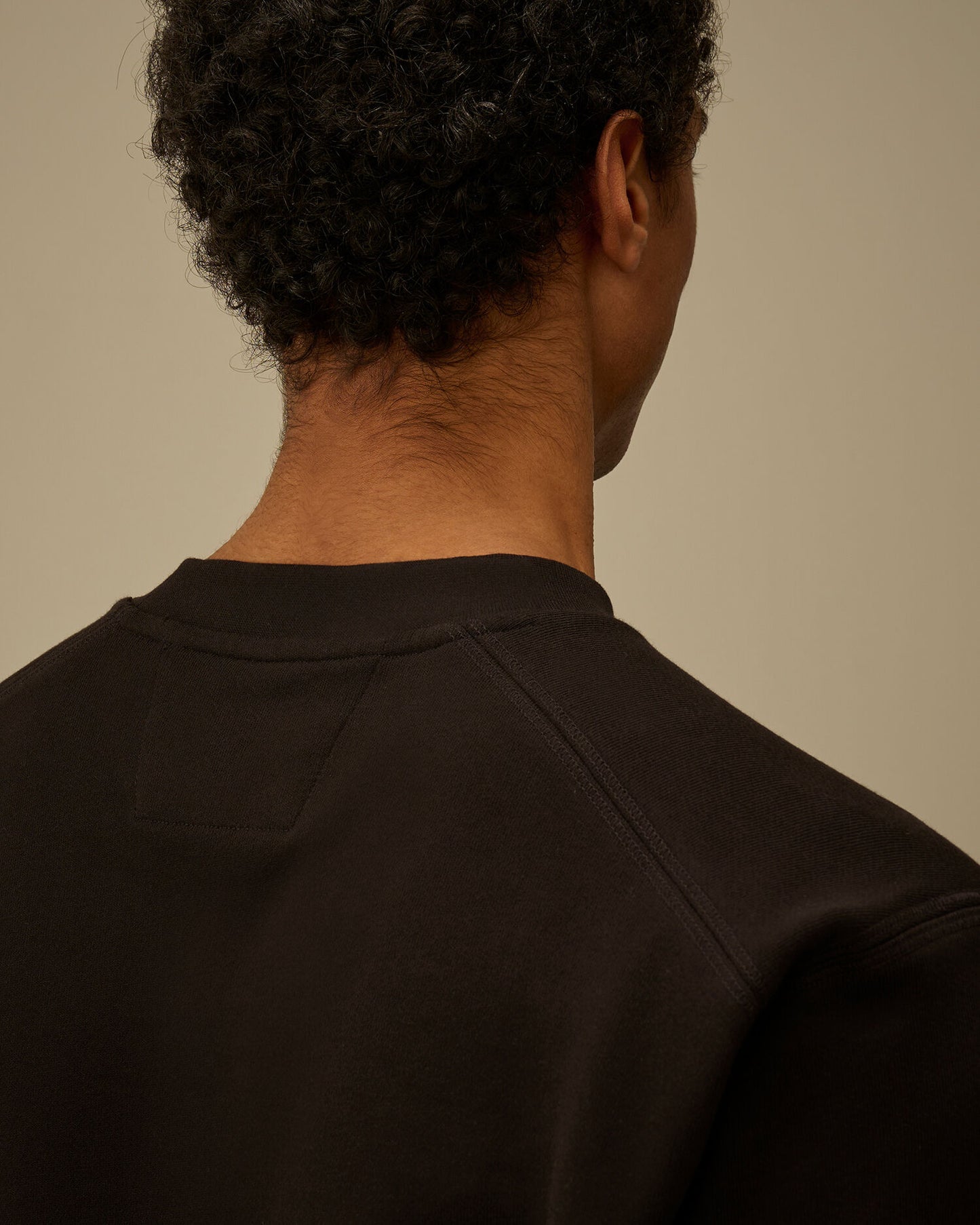 Diagonal Raised Fleece Crewneck Sweatshirt, BLACK
