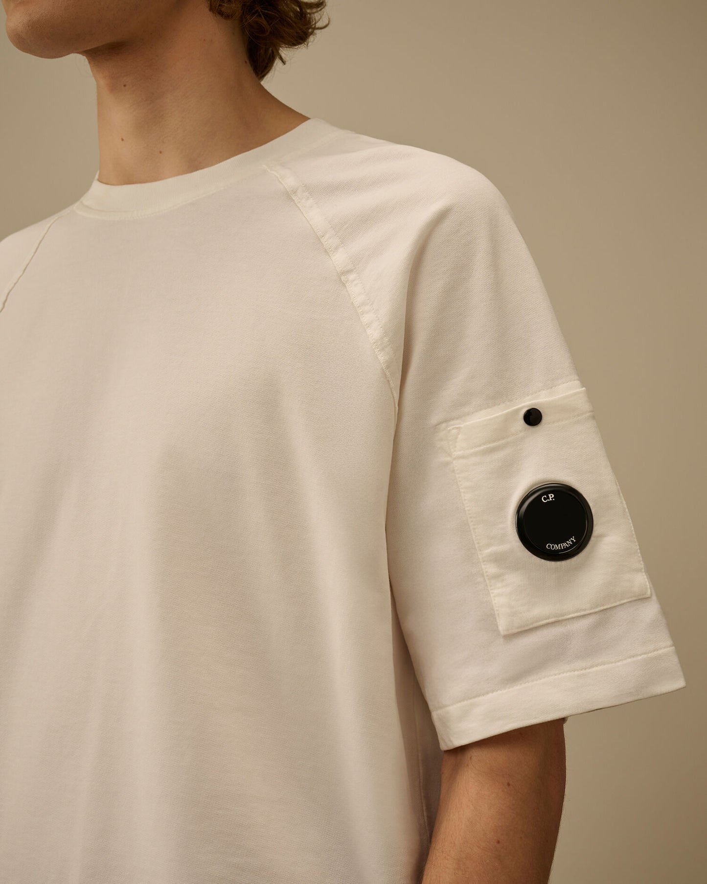 Light Fleece Short Sleeve Sweatshirt, GAUZE WHITE