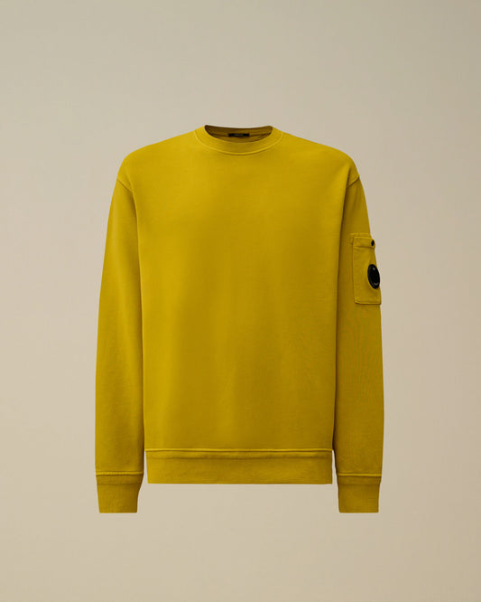 Cotton Diagonal Fleece Resist Dyed Crewneck Lens Sweatshirt, ANTIQUE MOSS -YELLOW