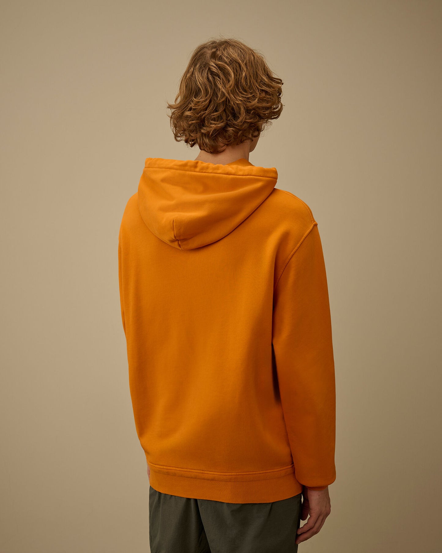 Cotton Diagonal Fleece Hooded Sweatshirt, DESERT SUN - ORANGE