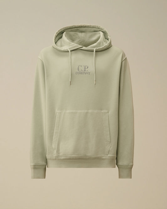 Cotton Diagonal Fleece Hooded Sweatshirt, MISTY BLUE