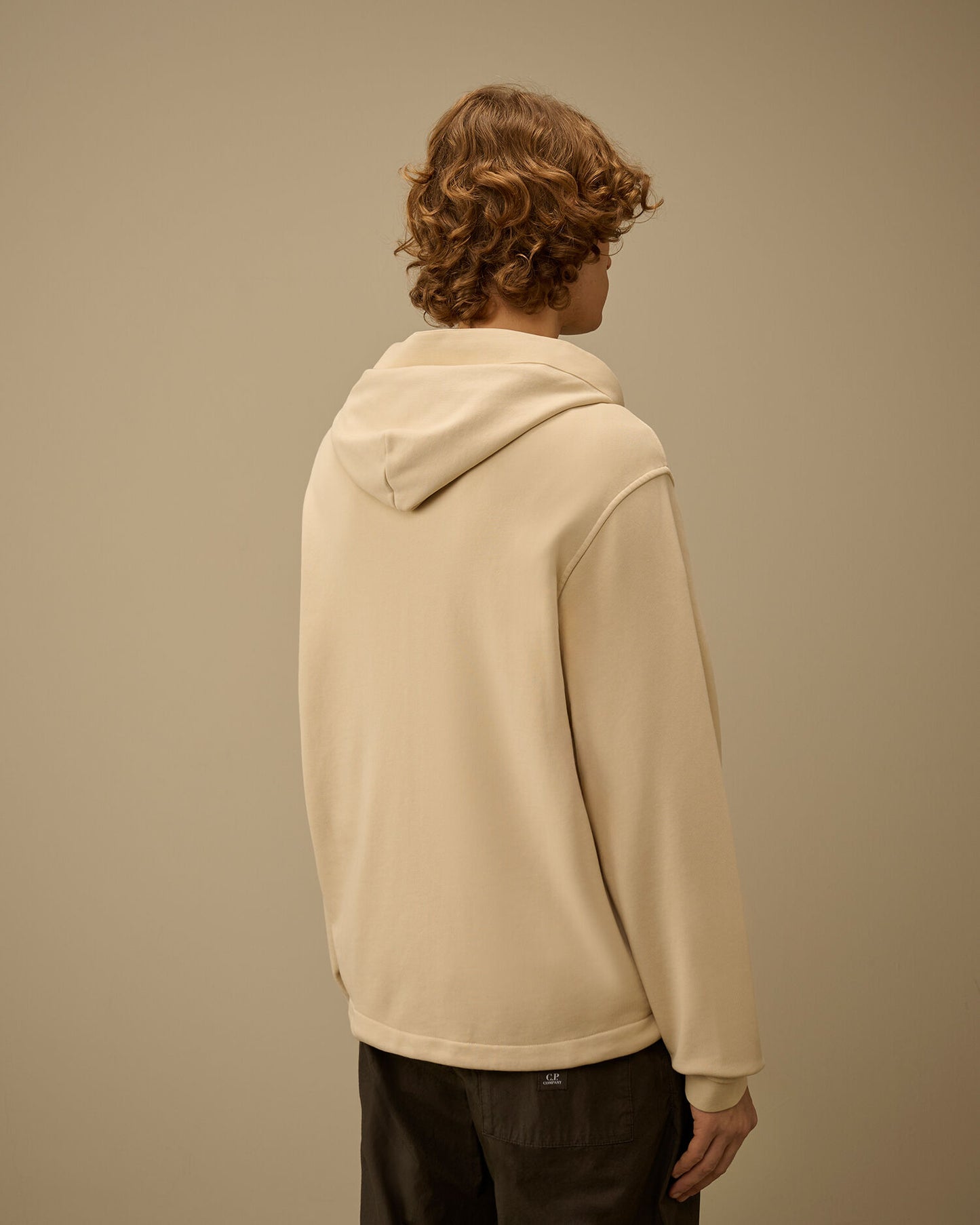 Cotton Diagonal Fleece Zip Hooded Sweatshirt, FROZEN DEW - WHITE