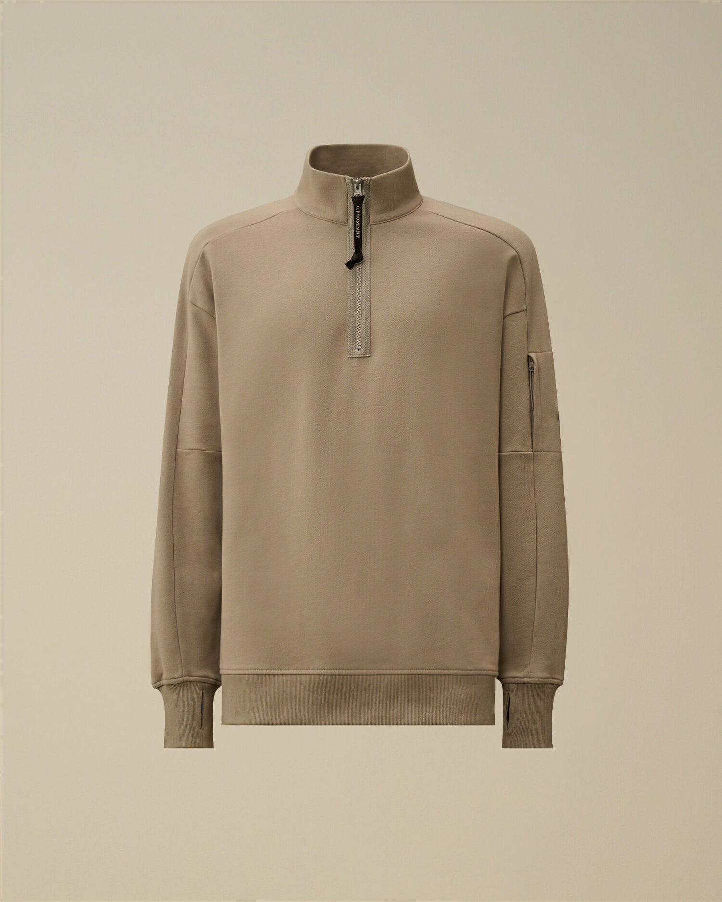 Diagonal Raised Fleece Half Zip Lens Sweatshirt, DOVE - GREY
