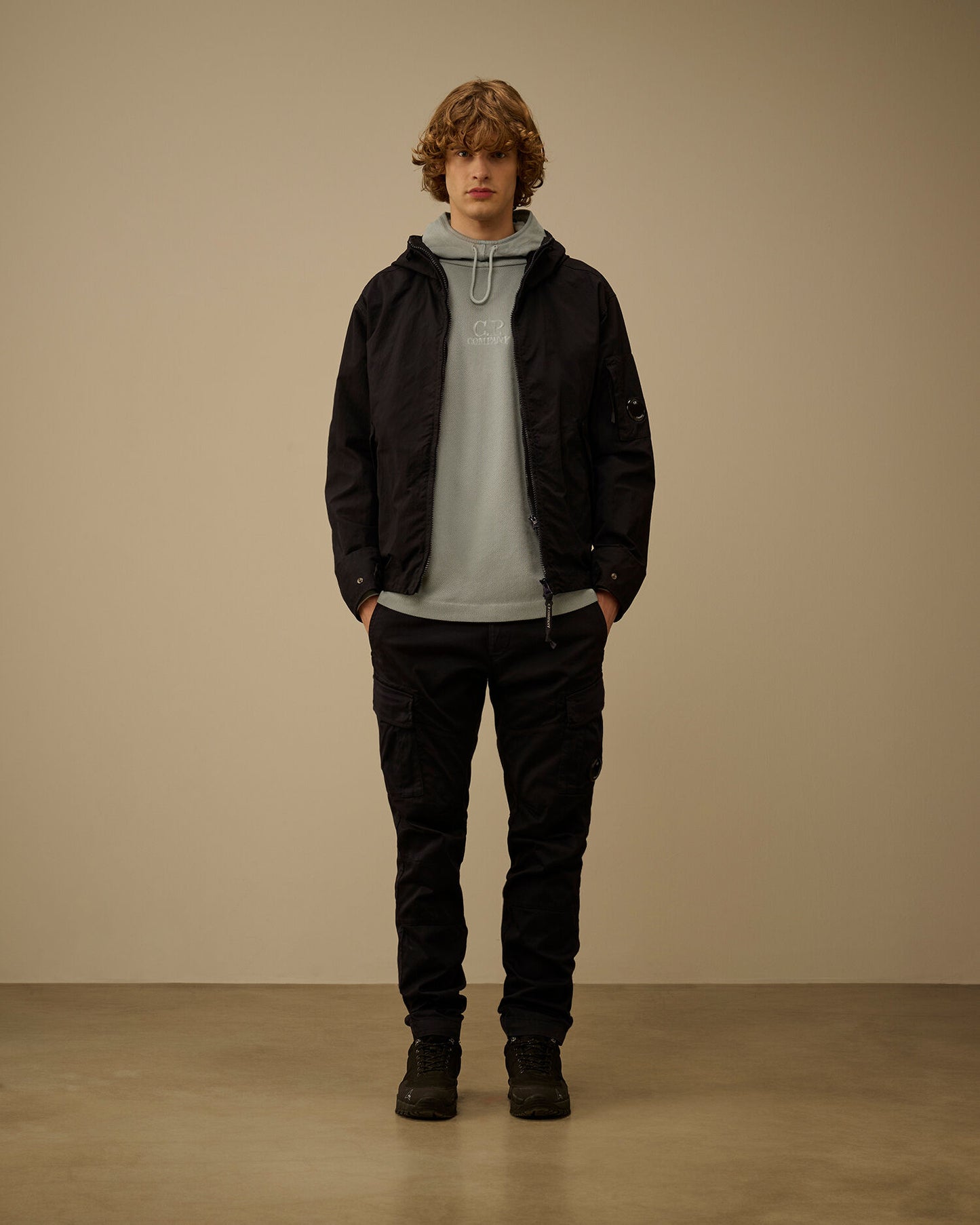 Heavy Piquet Hooded Sweatshirt, SILVER BLUE