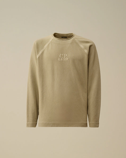 Heavy Piquet Pigment Dyed Mockneck Sweatshirt, MOSS GRAY - GREEN