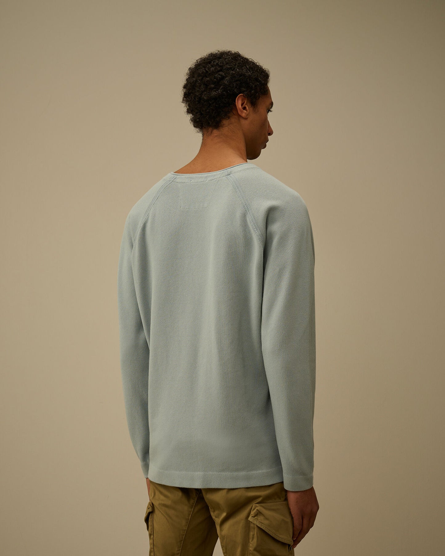 Heavy Piquet Pigment Dyed Mockneck Sweatshirt, SILVER BLUE
