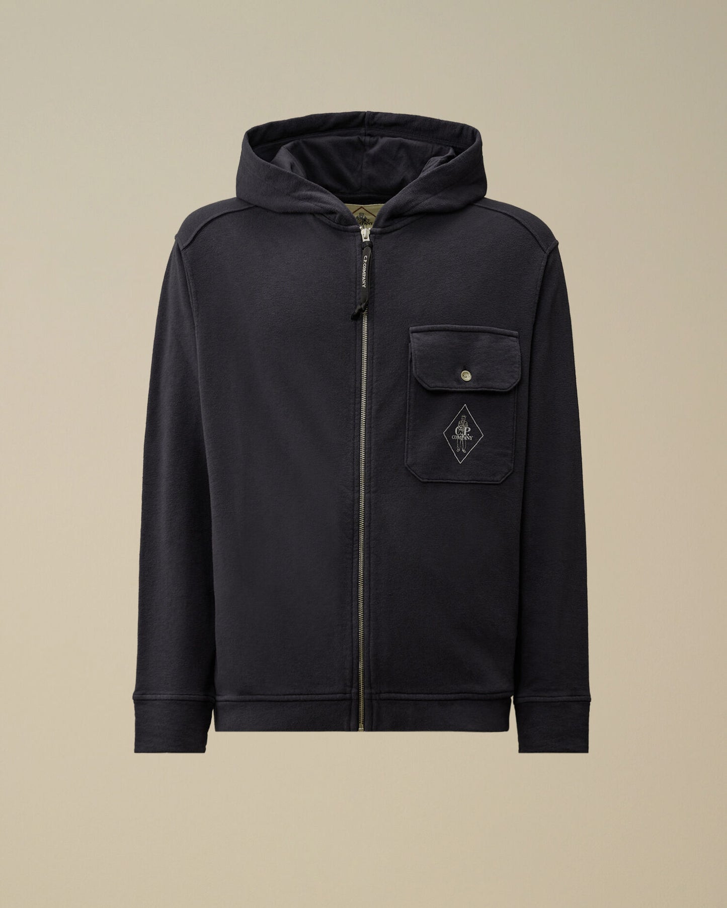 Malfilè Fleece Zip Hooded Sweatshirt, MIDNIGHT NAVY - BLUE