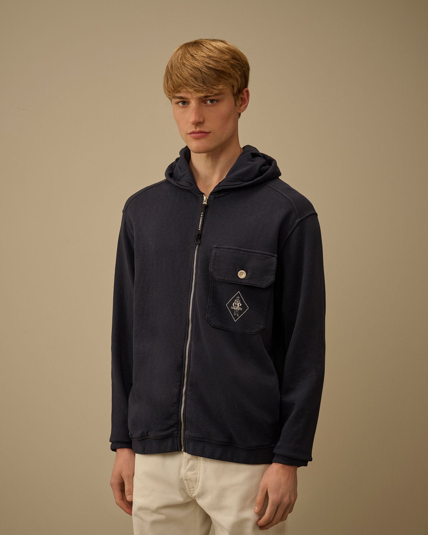 Malfilè Fleece Zip Hooded Sweatshirt, MIDNIGHT NAVY - BLUE