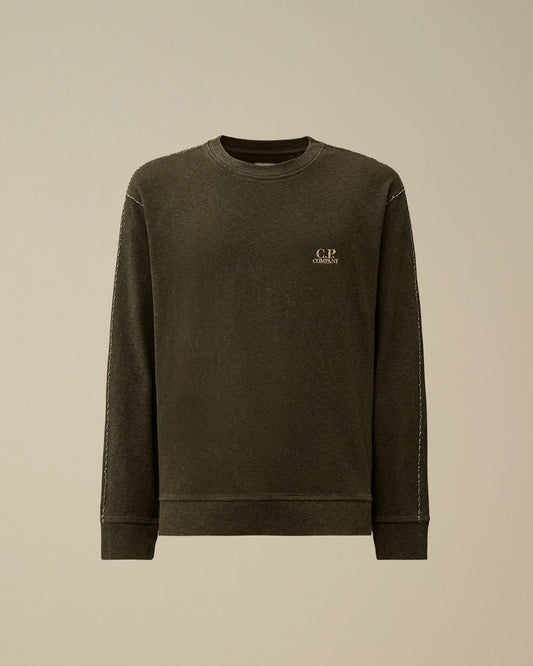Heavy Jersey Plated Crewneck Sweatshirt, GUNMETAL - GREY