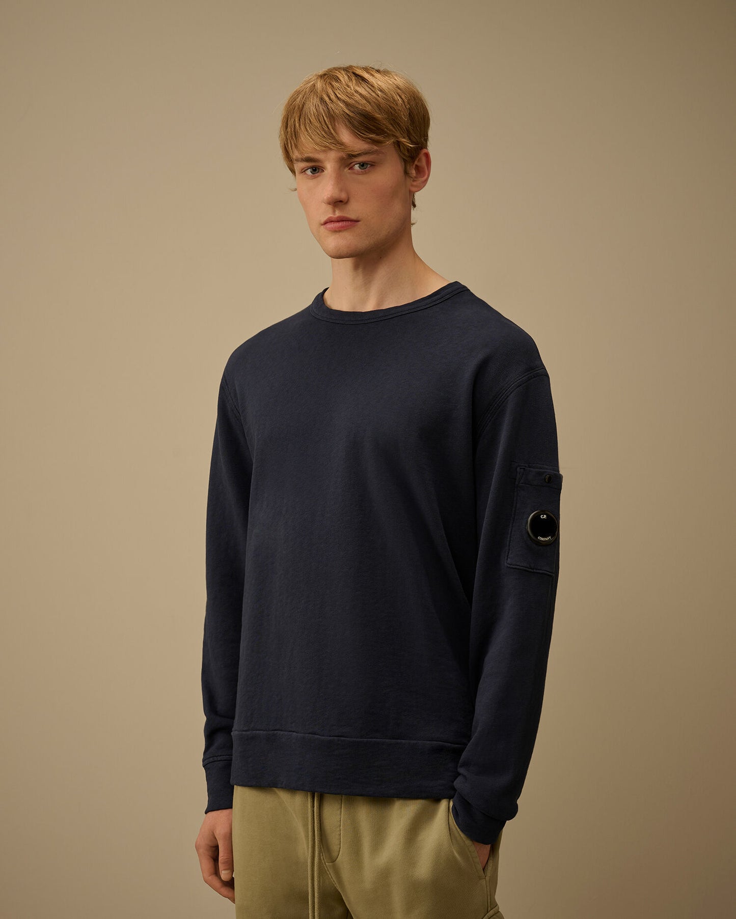Malfilè Fleece Lens Crewneck Sweatshirt, MIDNIGHT NAVY - BLUE