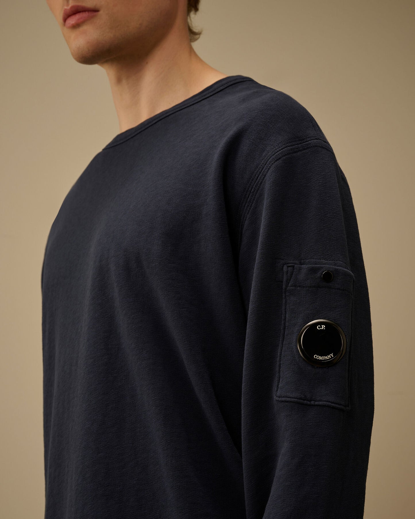 Malfilè Fleece Lens Crewneck Sweatshirt, MIDNIGHT NAVY - BLUE