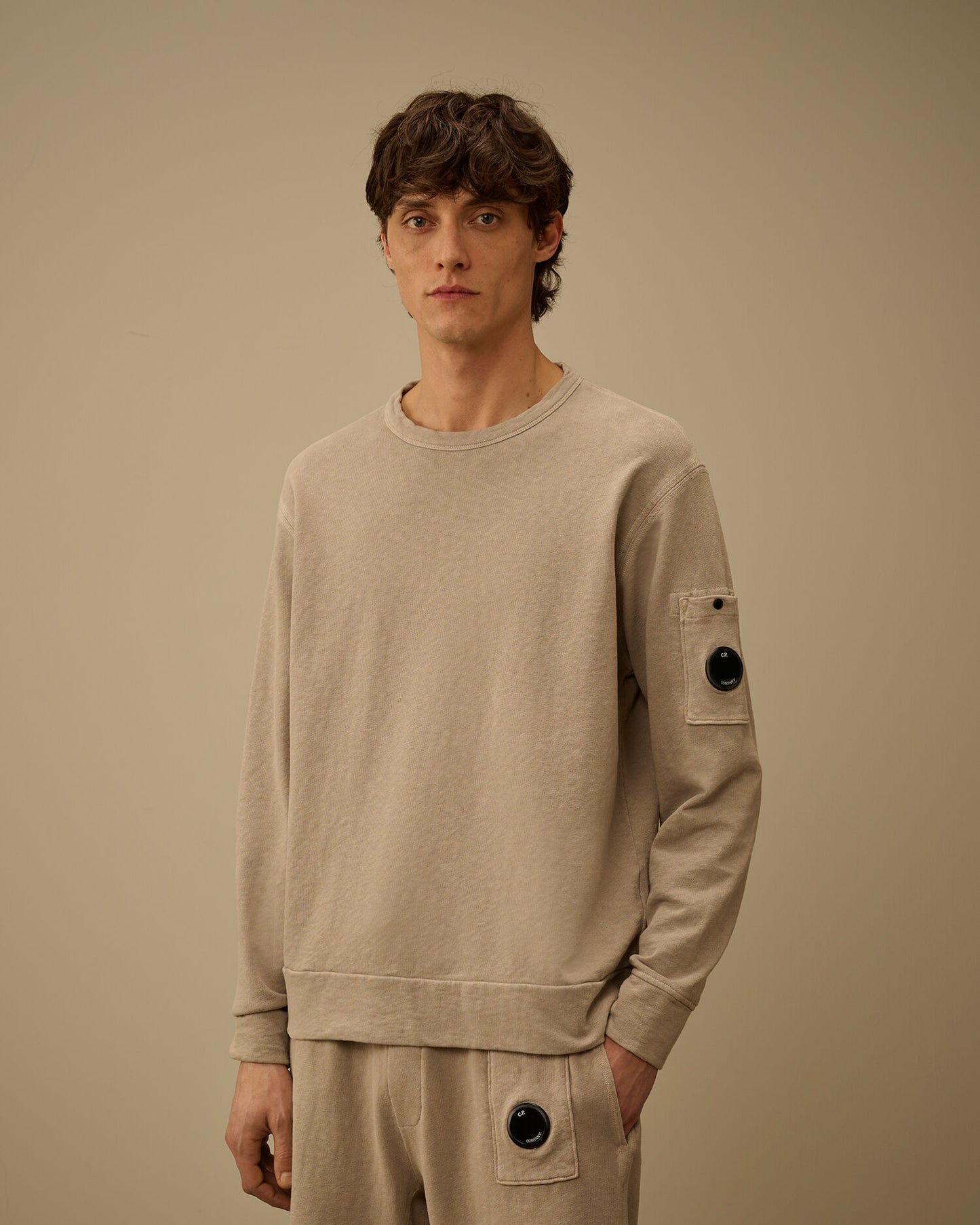 Malfilè Fleece Lens Crewneck Sweatshirt, DOVE - GREY