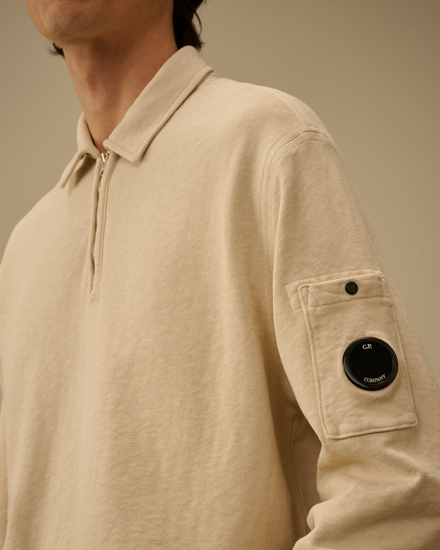 Malfilè Fleece Lens Half Zip Sweatshirt, FROZEN DEW - WHITE