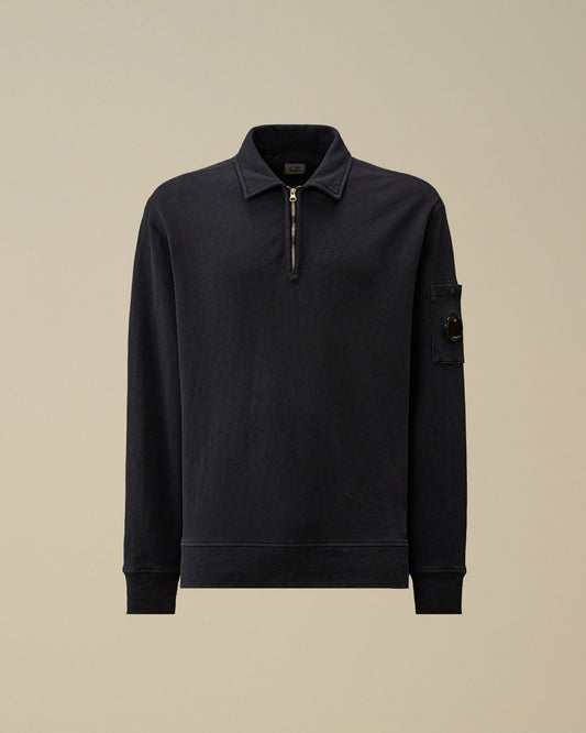 Malfilè Fleece Lens Half Zip Sweatshirt, MIDNIGHT NAVY - BLUE