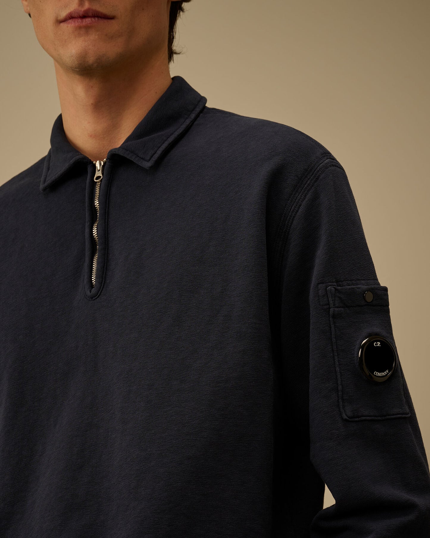 Malfilè Fleece Lens Half Zip Sweatshirt, MIDNIGHT NAVY - BLUE