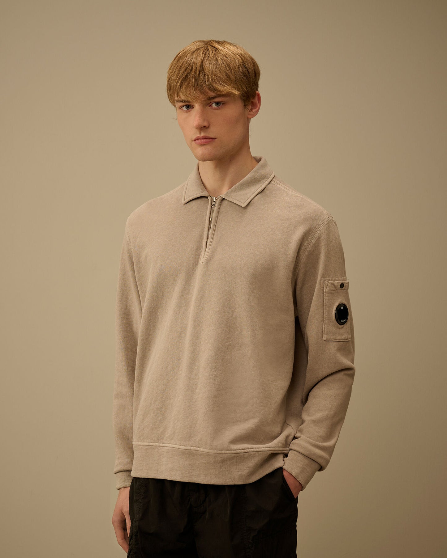 Malfilè Fleece Lens Half Zip Sweatshirt, DOVE - GREY