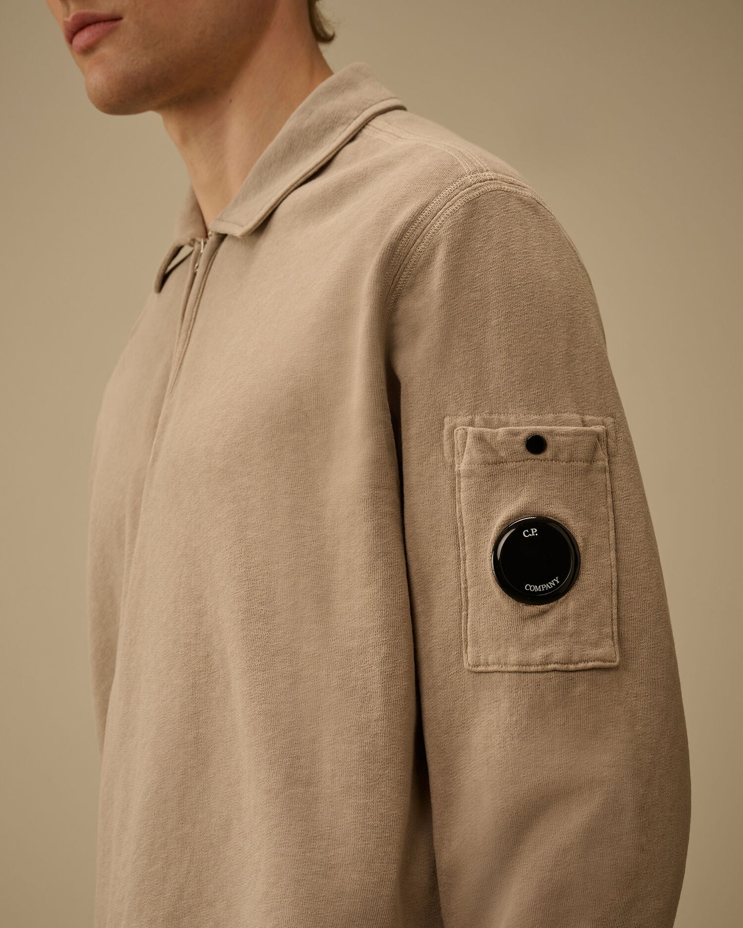 Malfilè Fleece Lens Half Zip Sweatshirt, DOVE - GREY