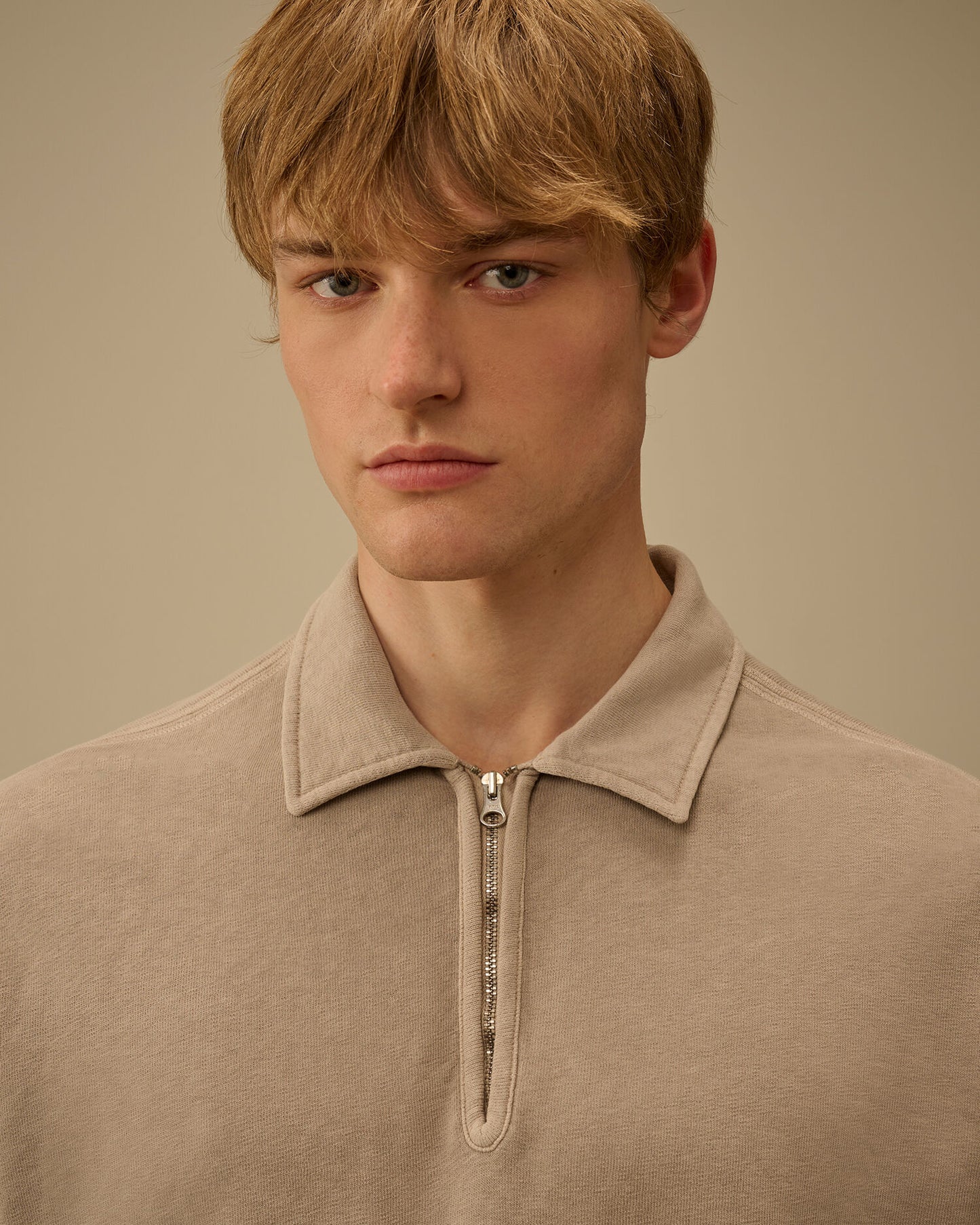 Malfilè Fleece Lens Half Zip Sweatshirt, DOVE - GREY