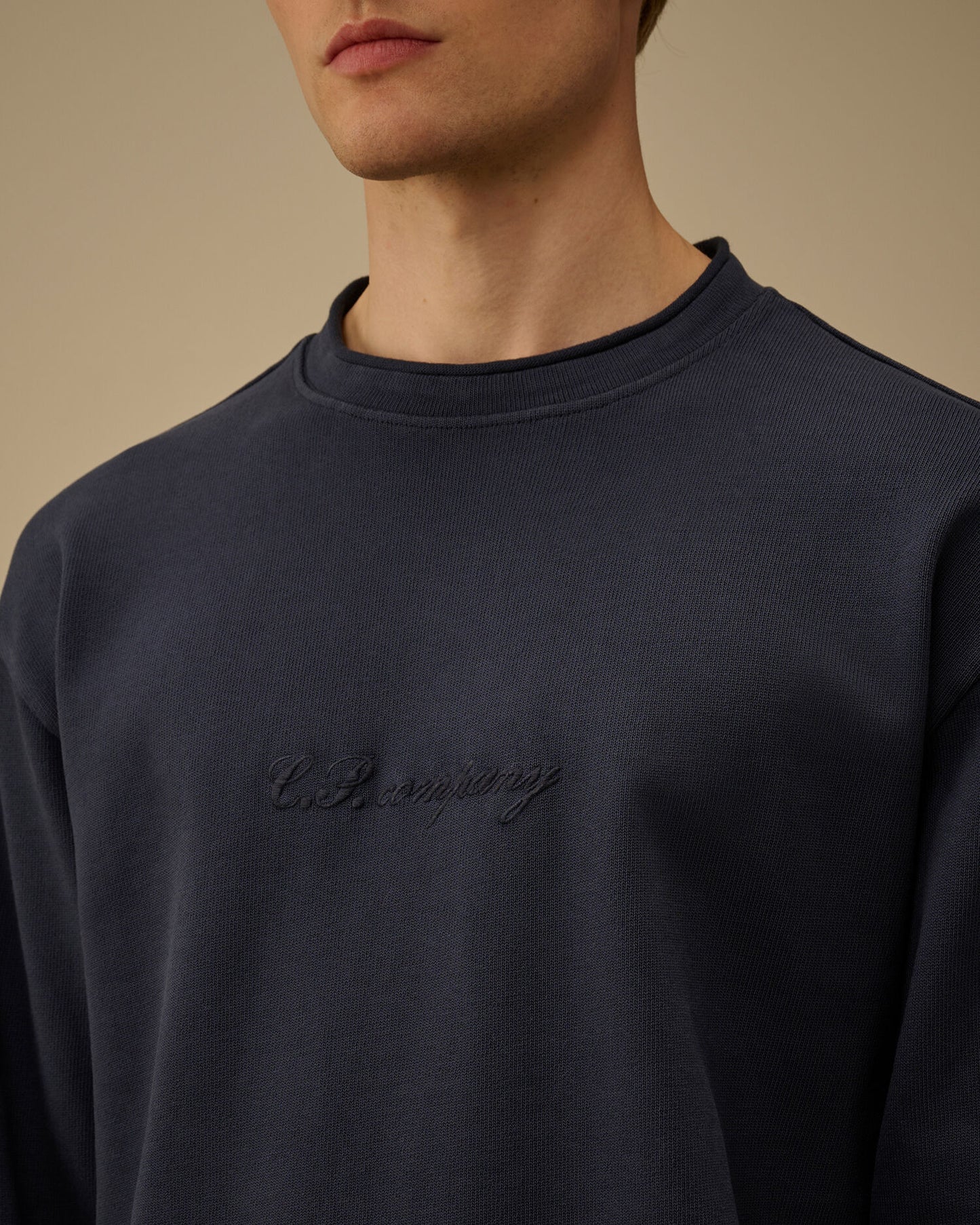 Combed Jersey 10/2 Boxy Mockneck Sweatshirt, MIDNIGHT NAVY - BLUE