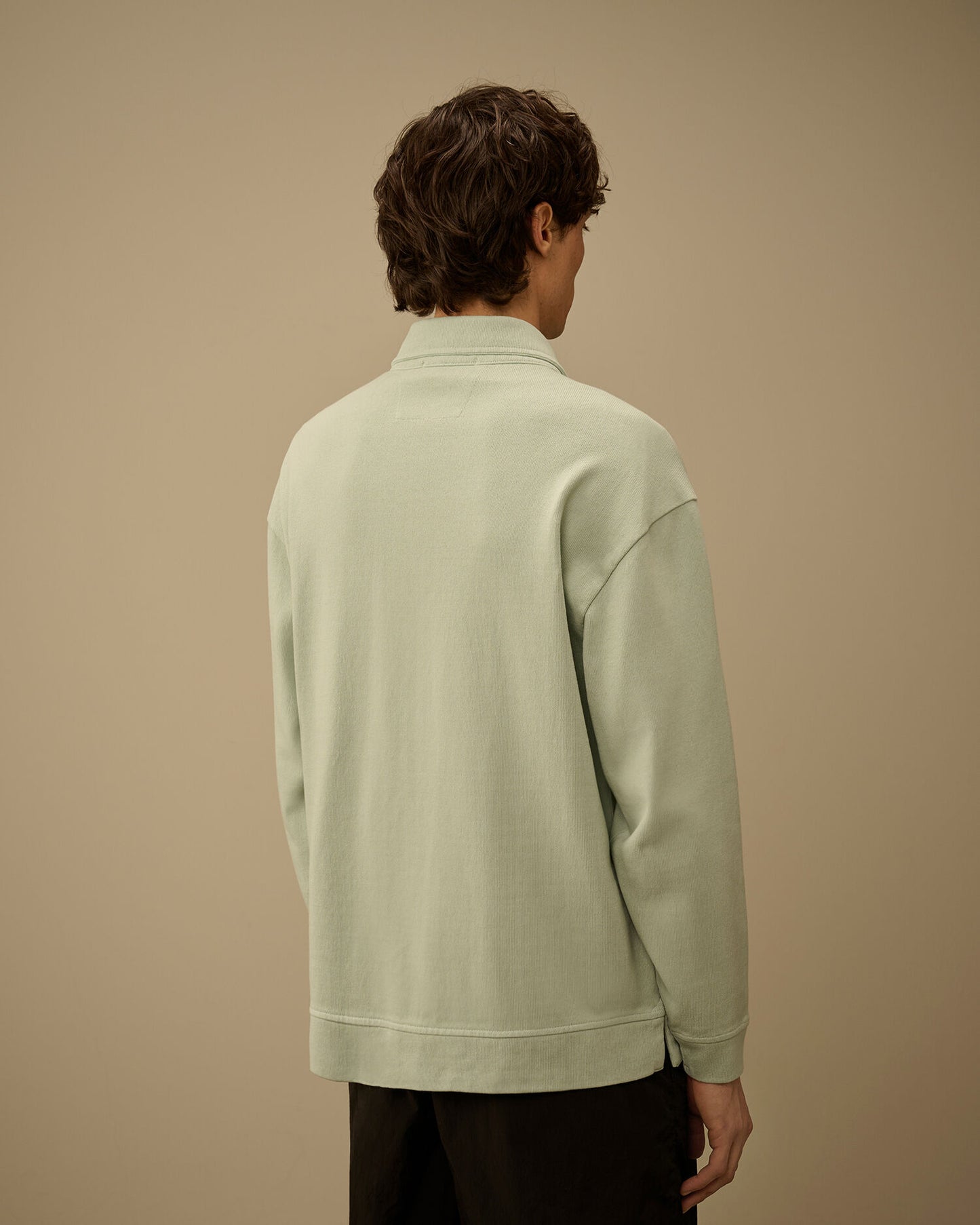 Combed Jersey 10/2 Boxy Zip Sweatshirt, MISTY BLUE