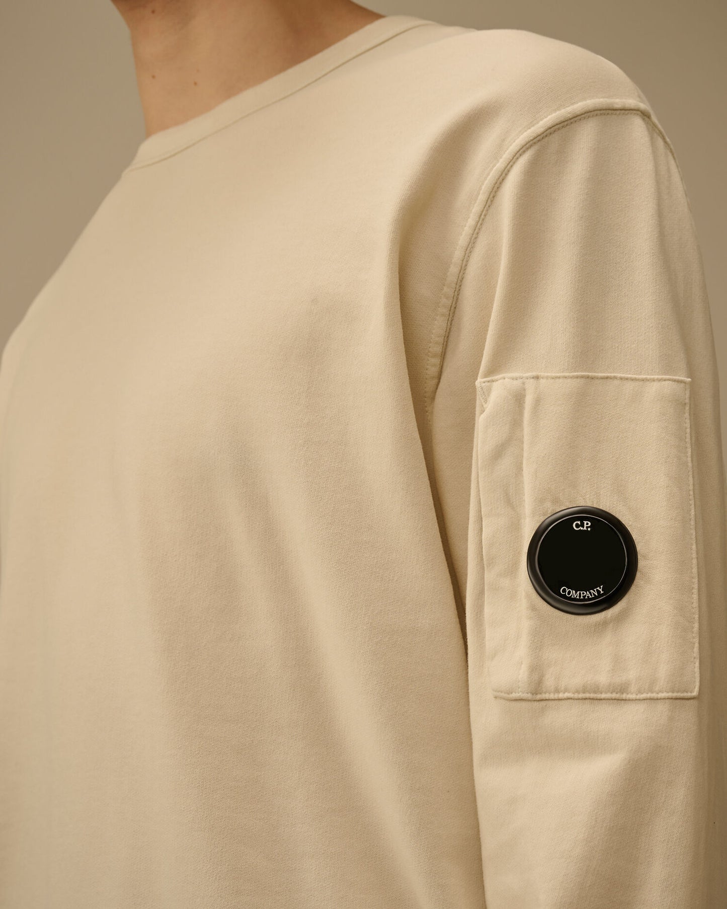 Light Fleece Crewneck Sweatshirt, FROZEN DEW - WHITE