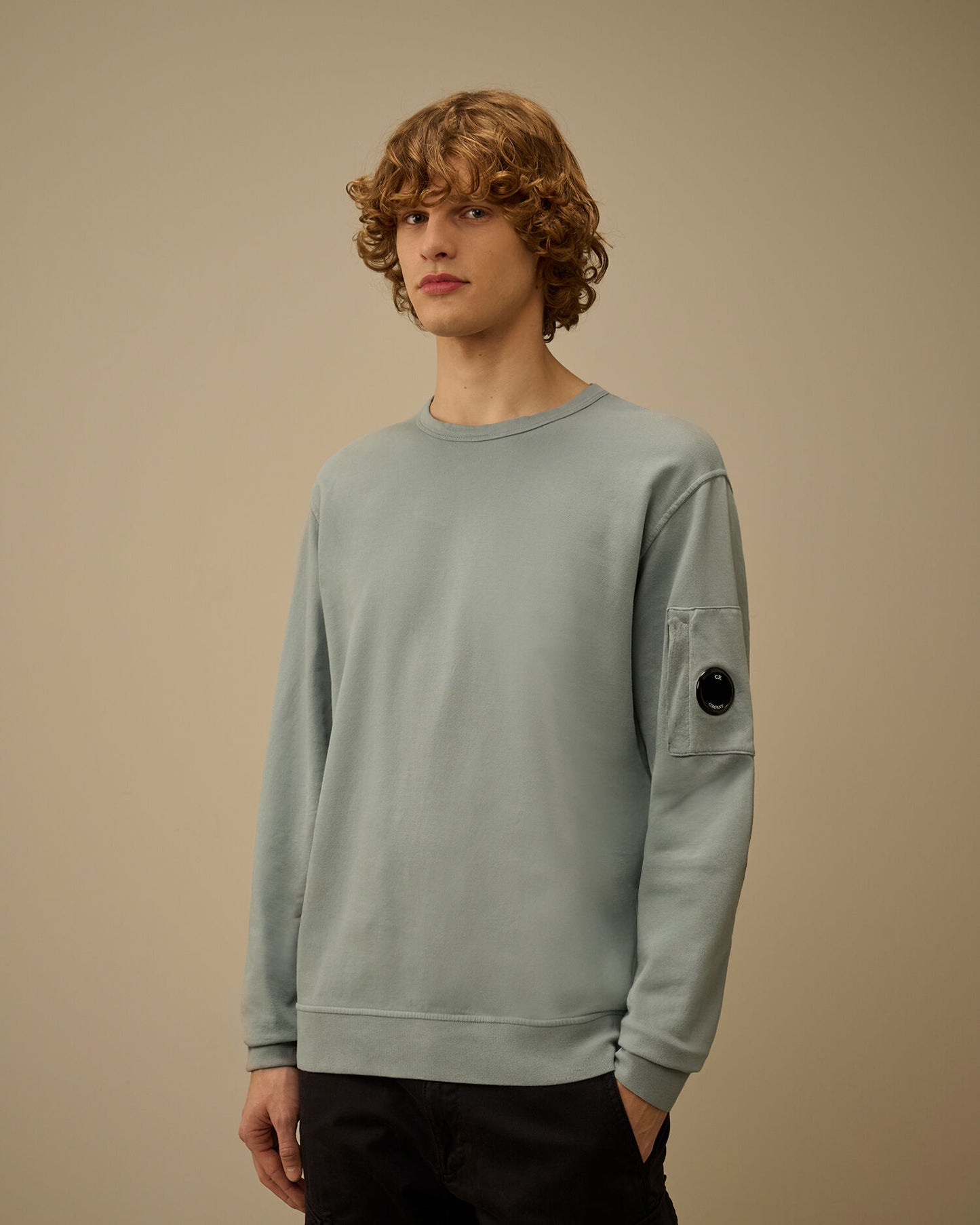 Light Fleece Crewneck Sweatshirt, SILVER BLUE