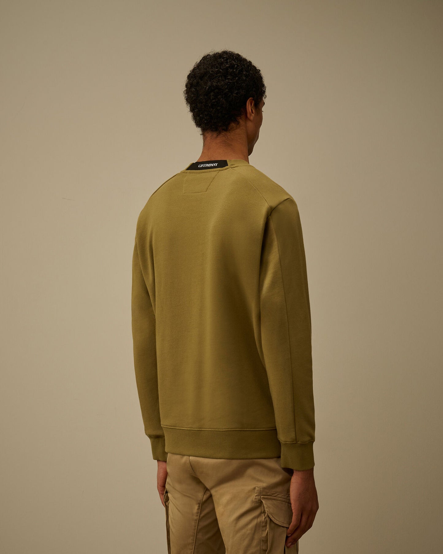 Diagonal Raised Fleece Crewneck Lens Sweatshirt, DRIED HERB - GREEN