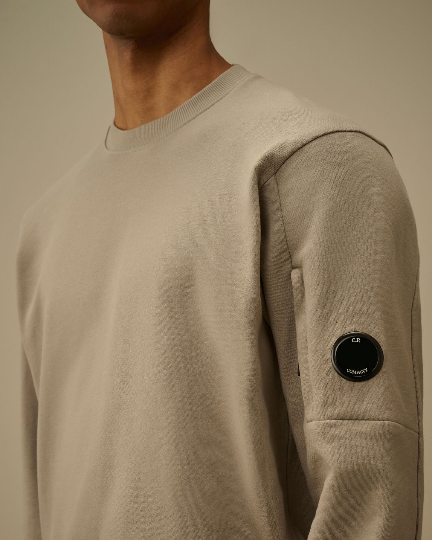 Diagonal Raised Fleece Crewneck Lens Sweatshirt, DOVE - GREY
