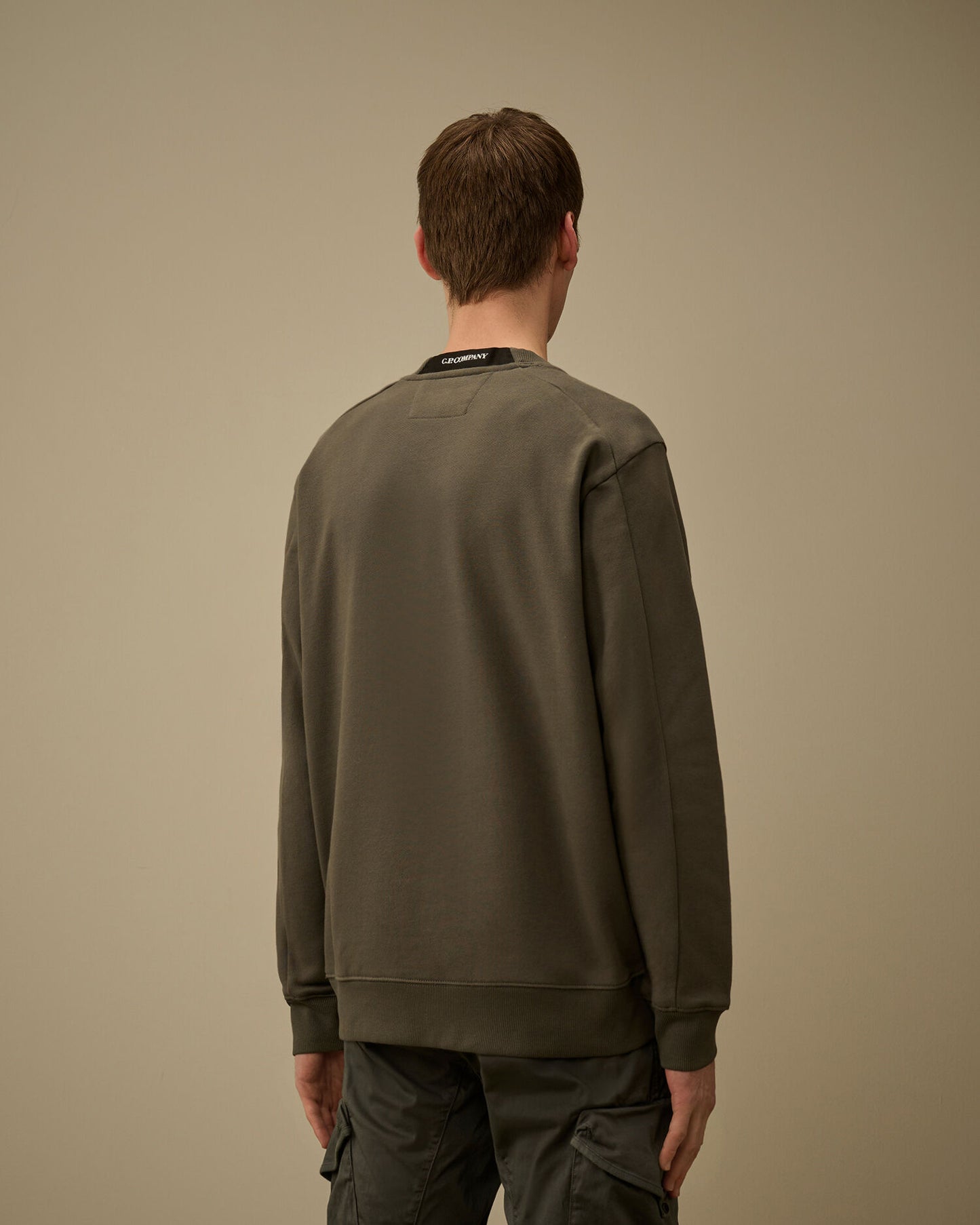 Diagonal Raised Fleece Crewneck Lens Sweatshirt, GUNMETAL - GREY