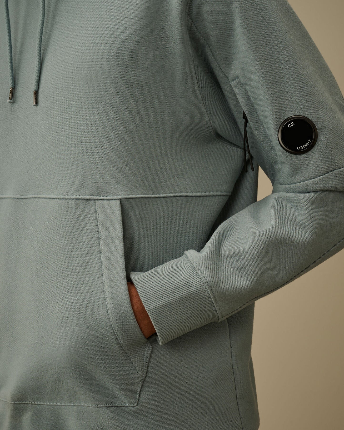 Diagonal Raised Fleece Hooded Lens Sweatshirt, SILVER BLUE
