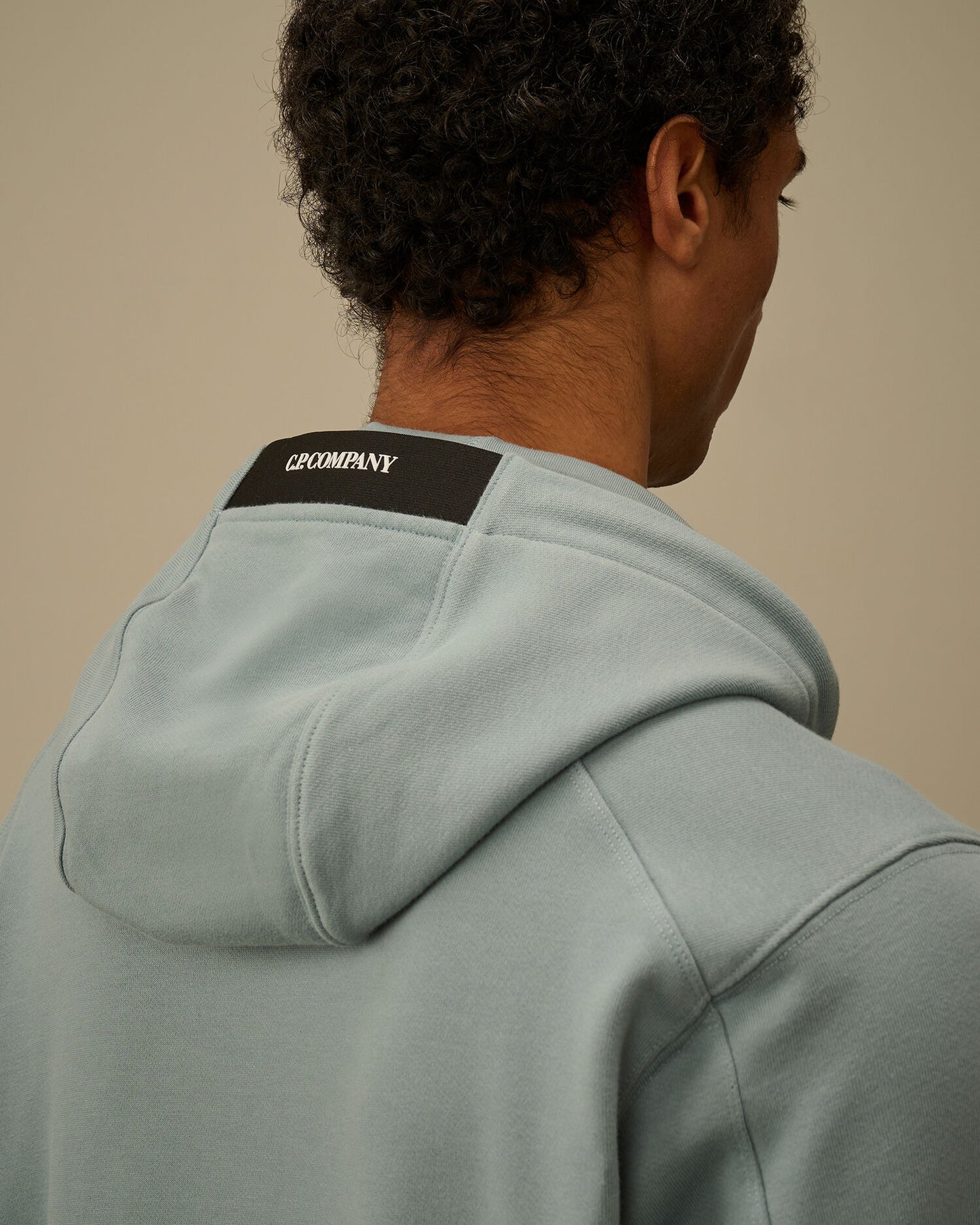 Diagonal Raised Fleece Hooded Lens Sweatshirt, SILVER BLUE