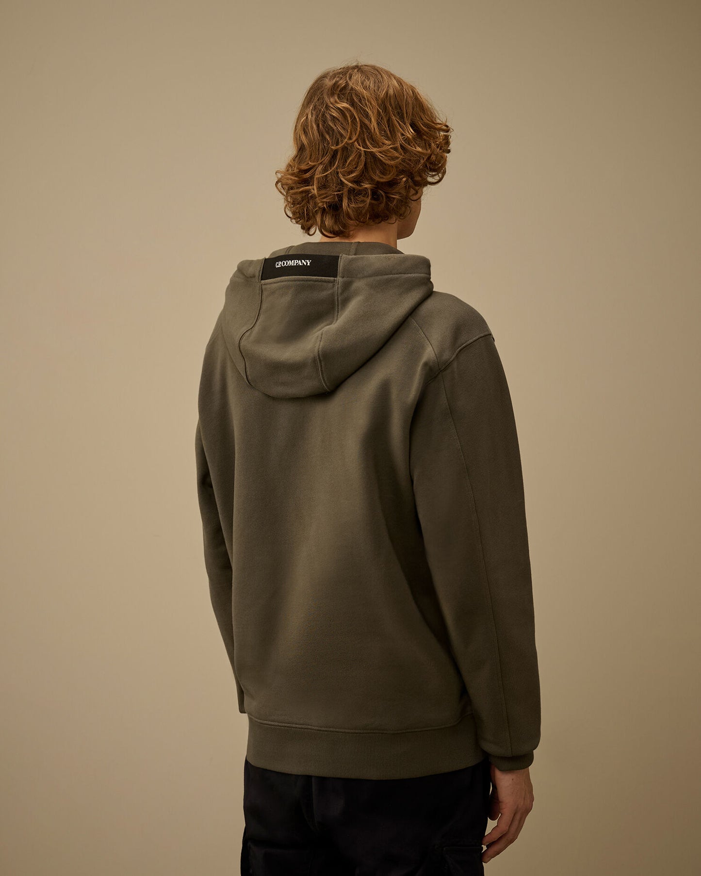 Diagonal Raised Fleece Hooded Lens Sweatshirt, GUNMETAL - GREY