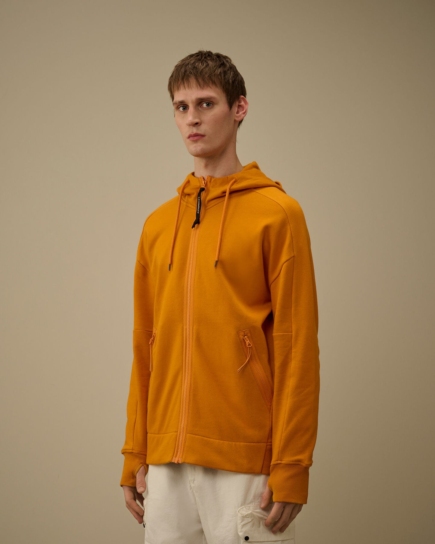 Diagonal Raised Fleece Goggle Sweatshirt, DESERT SUN - ORANGE