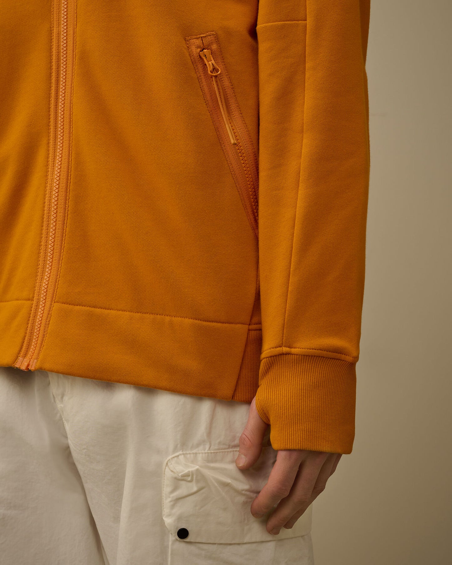Diagonal Raised Fleece Goggle Sweatshirt, DESERT SUN - ORANGE