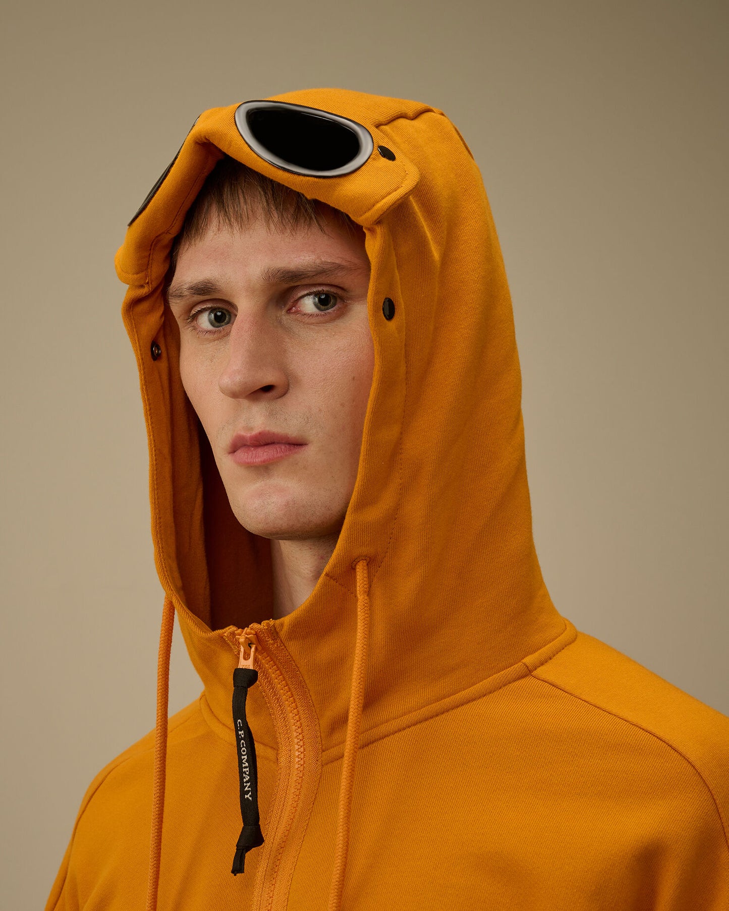 Diagonal Raised Fleece Goggle Sweatshirt, DESERT SUN - ORANGE