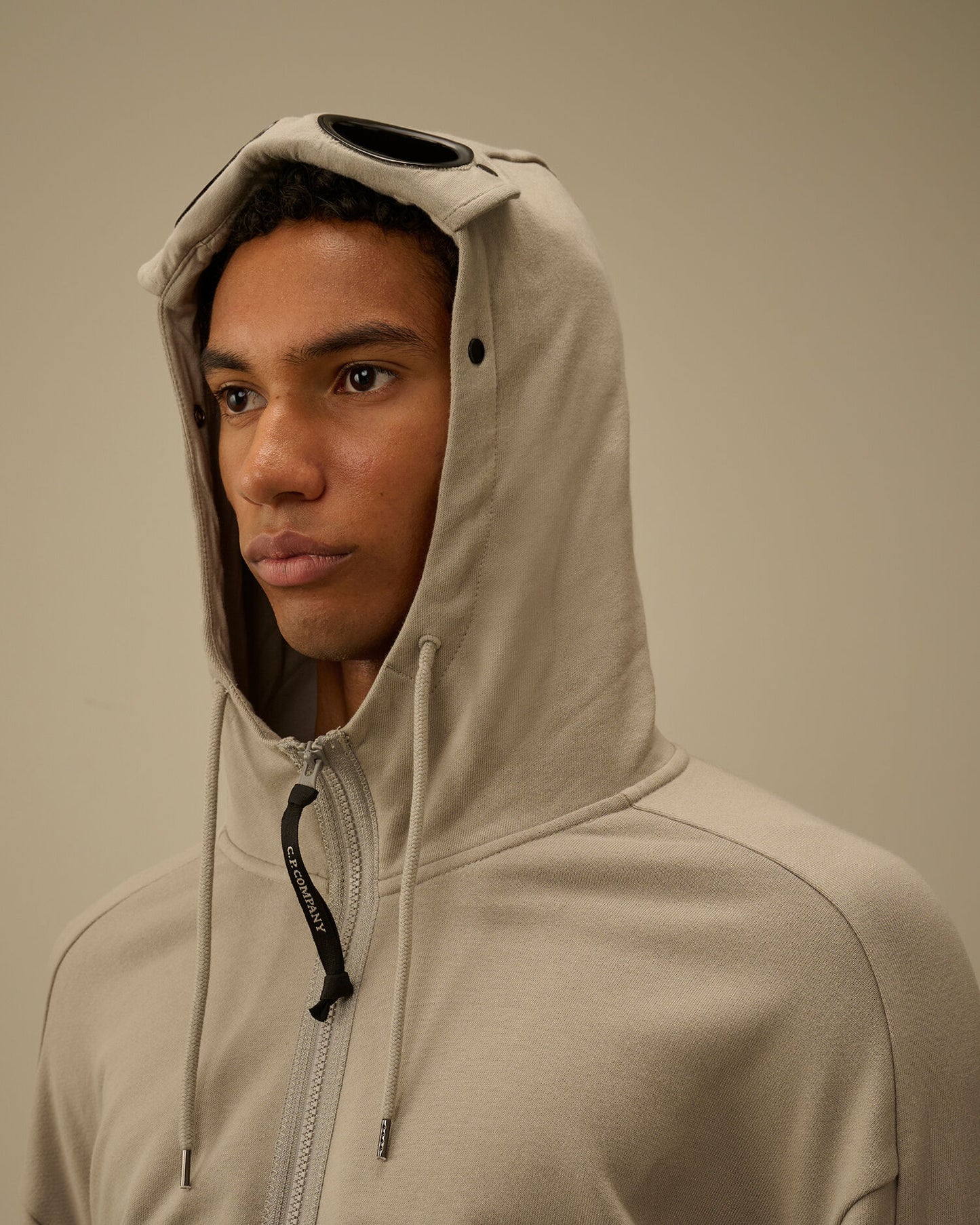 Diagonal Raised Fleece Goggle Sweatshirt, DOVE - GREY