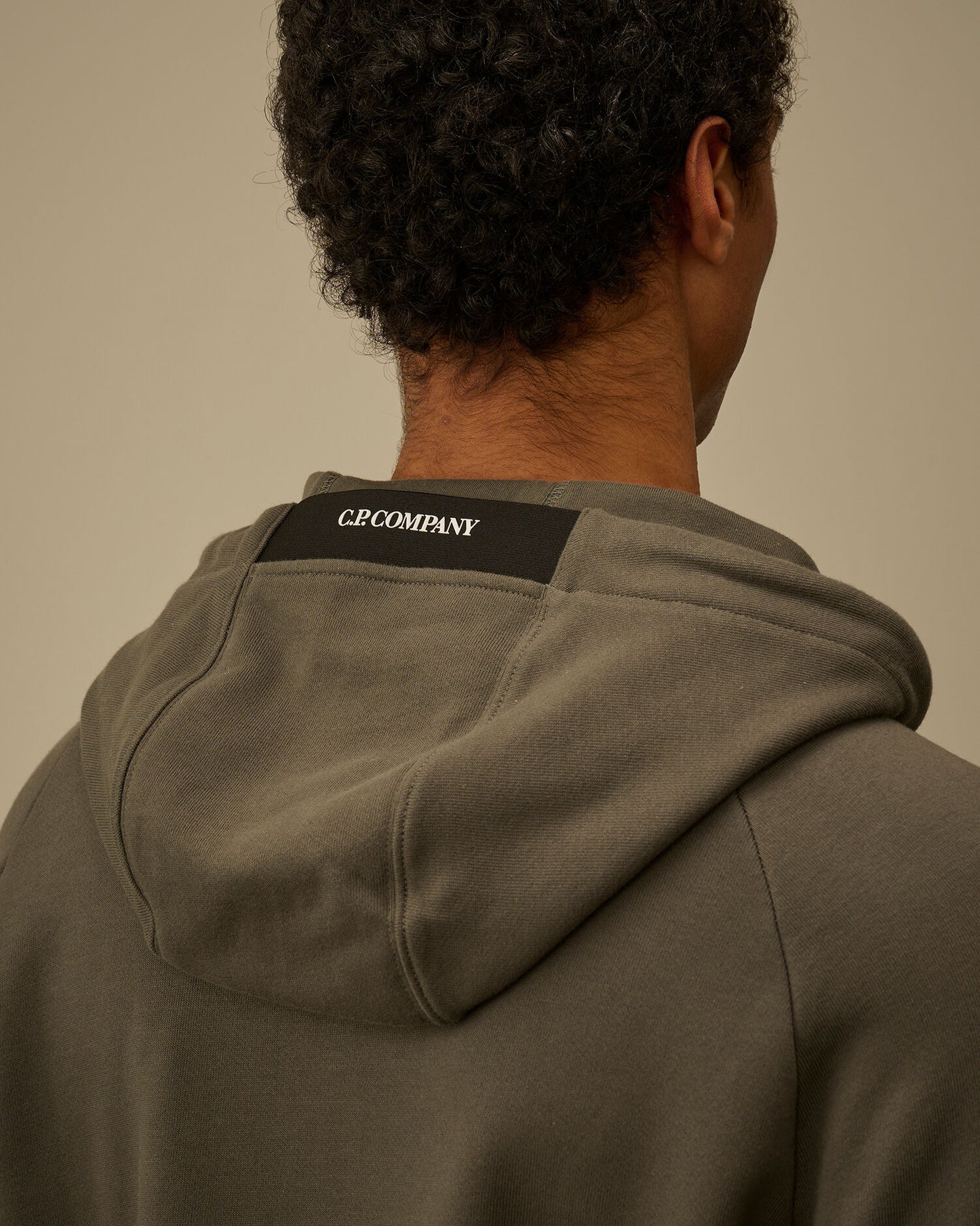 Diagonal Raised Fleece Zip Hooded Lens Sweatshirt, GUNMETAL - GREY