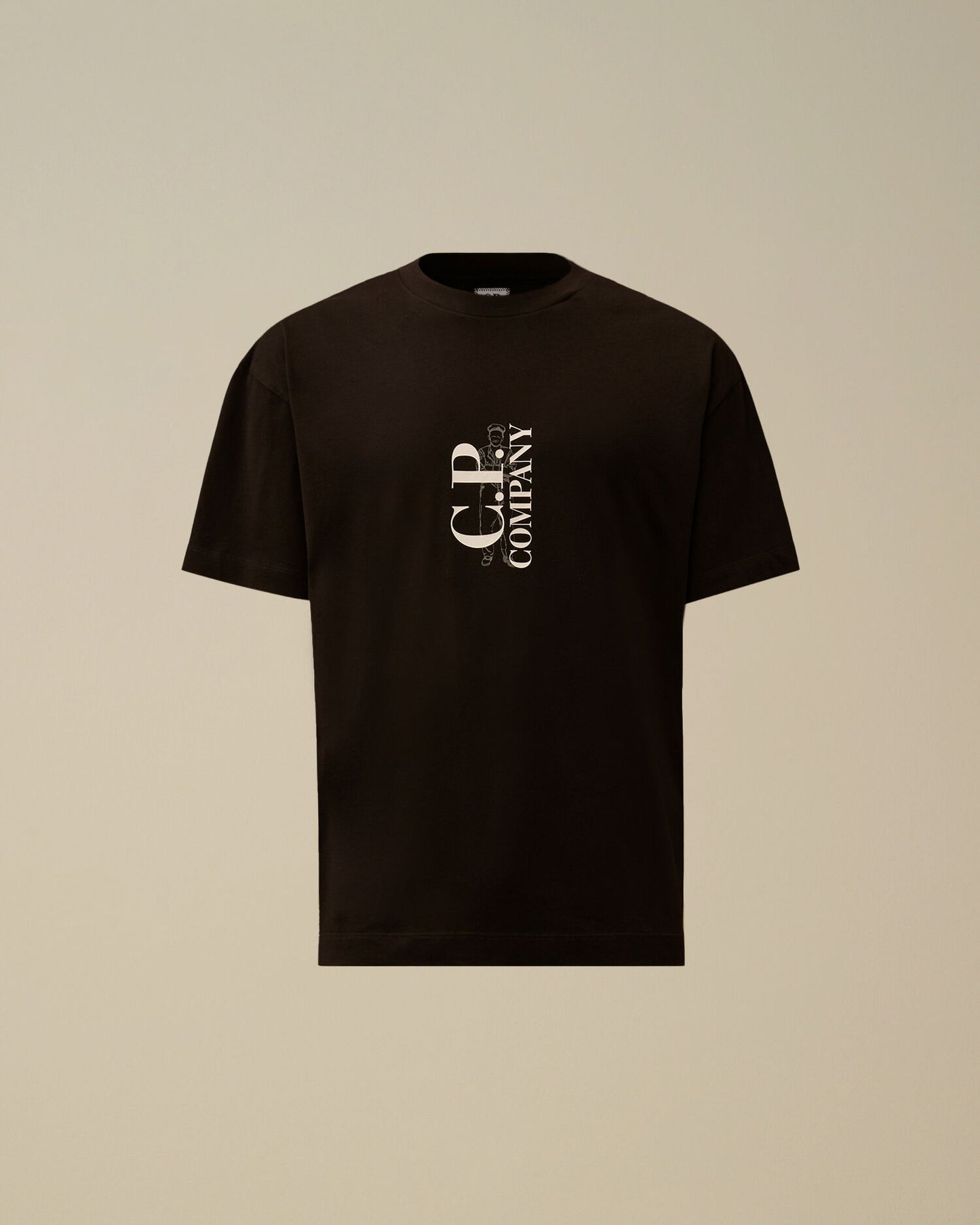 30/1 Jersey Short Sleeve Printed T-Shirt, BLACK