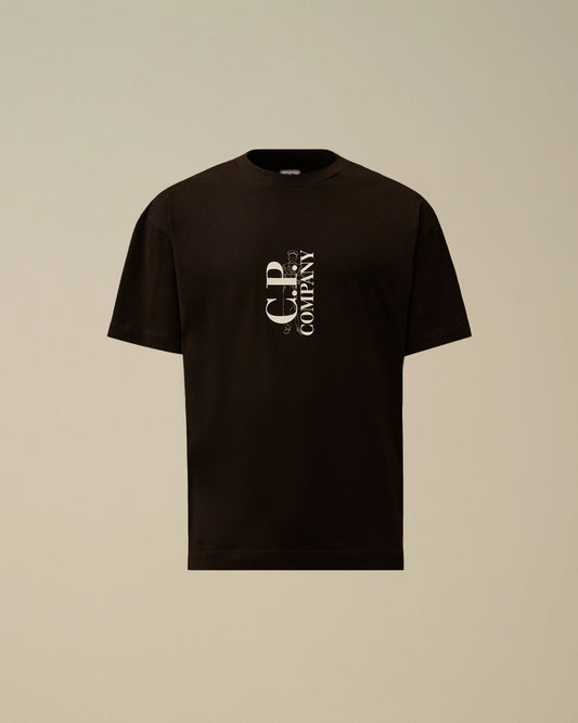 30/1 Jersey Short Sleeve Printed T-Shirt, BLACK
