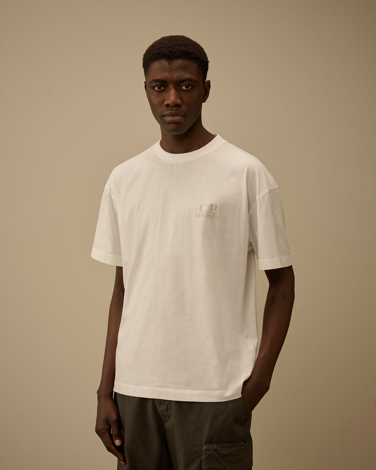 30/1 Jersey Short Sleeve Printed Graphics T-Shirt, GAUZE WHITE