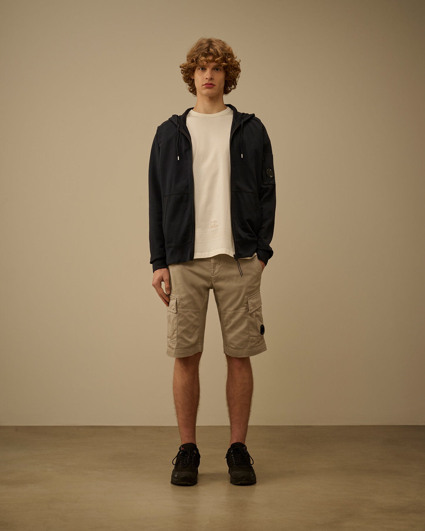 Mercerized Jersey 30/2 Twisted Short Sleeve Embroidery T-Shirt, GAUZE WHITE