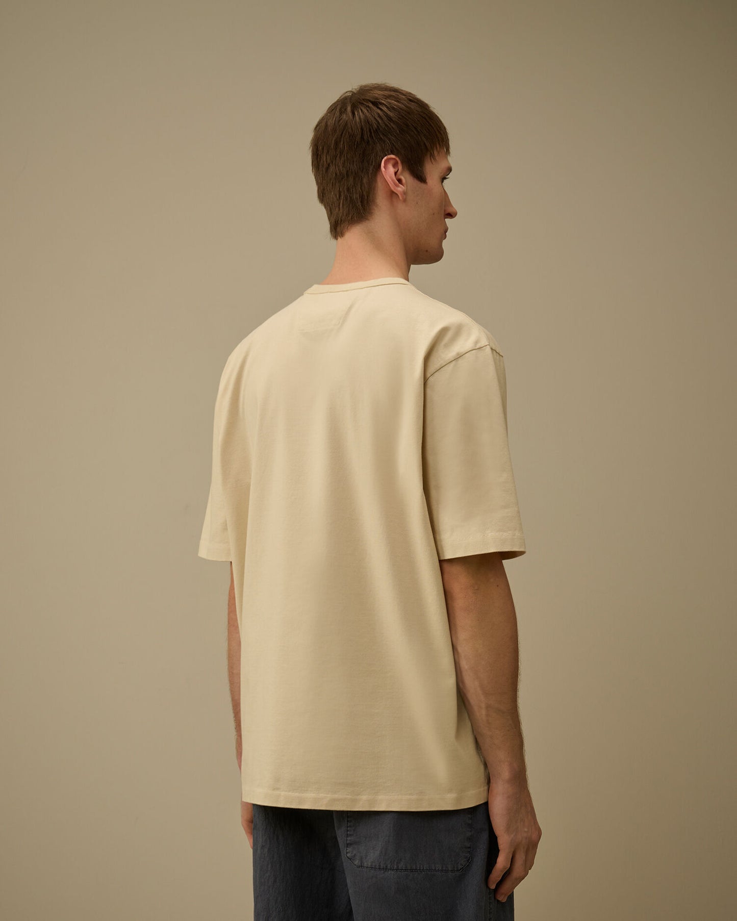 Mercerized Jersey 30/2 Twisted Short Sleeve Embroidery T-Shirt, FROZEN DEW - WHITE