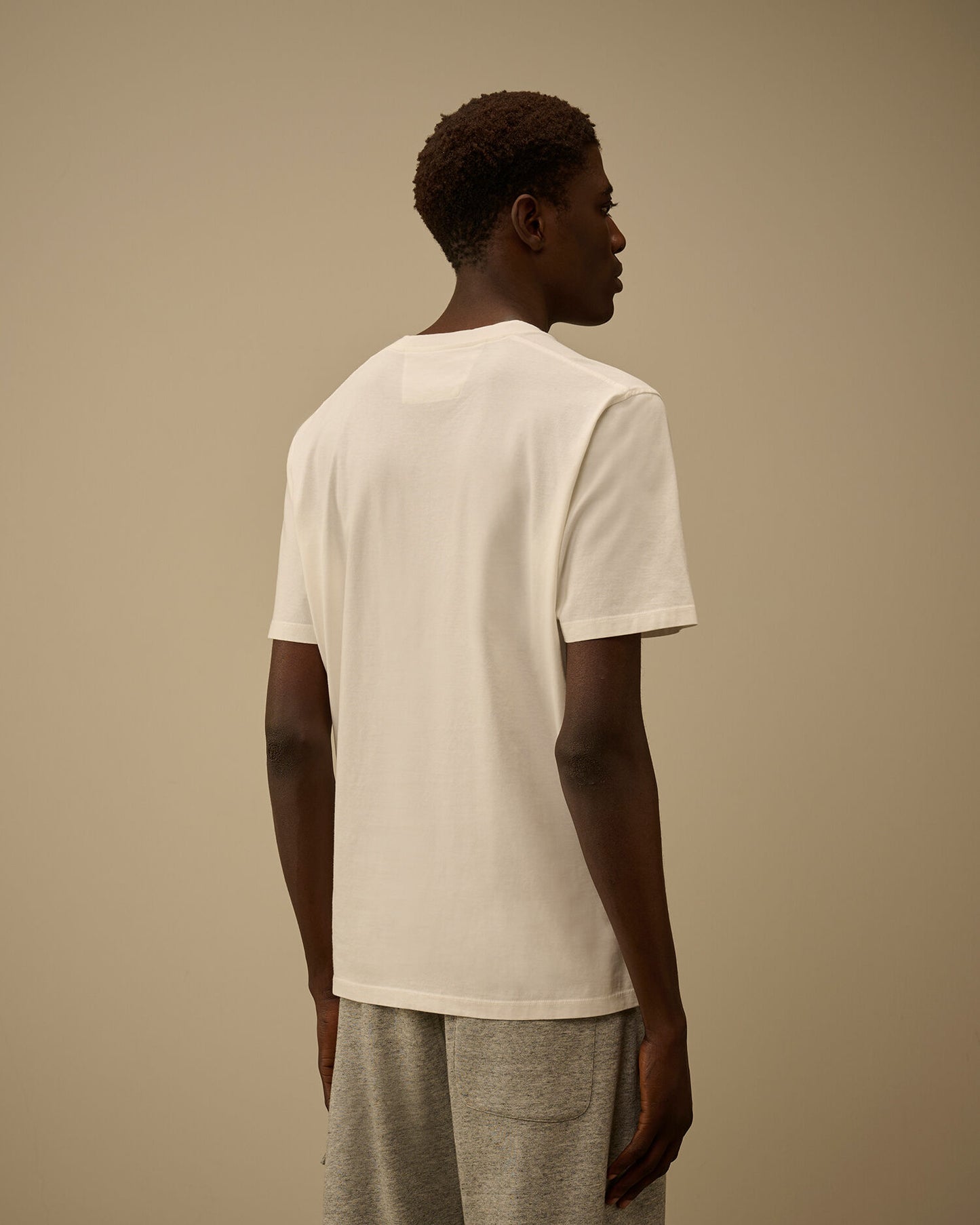 30/1 Jersey Short Sleeve Faded Logo T-Shirt, GAUZE WHITE