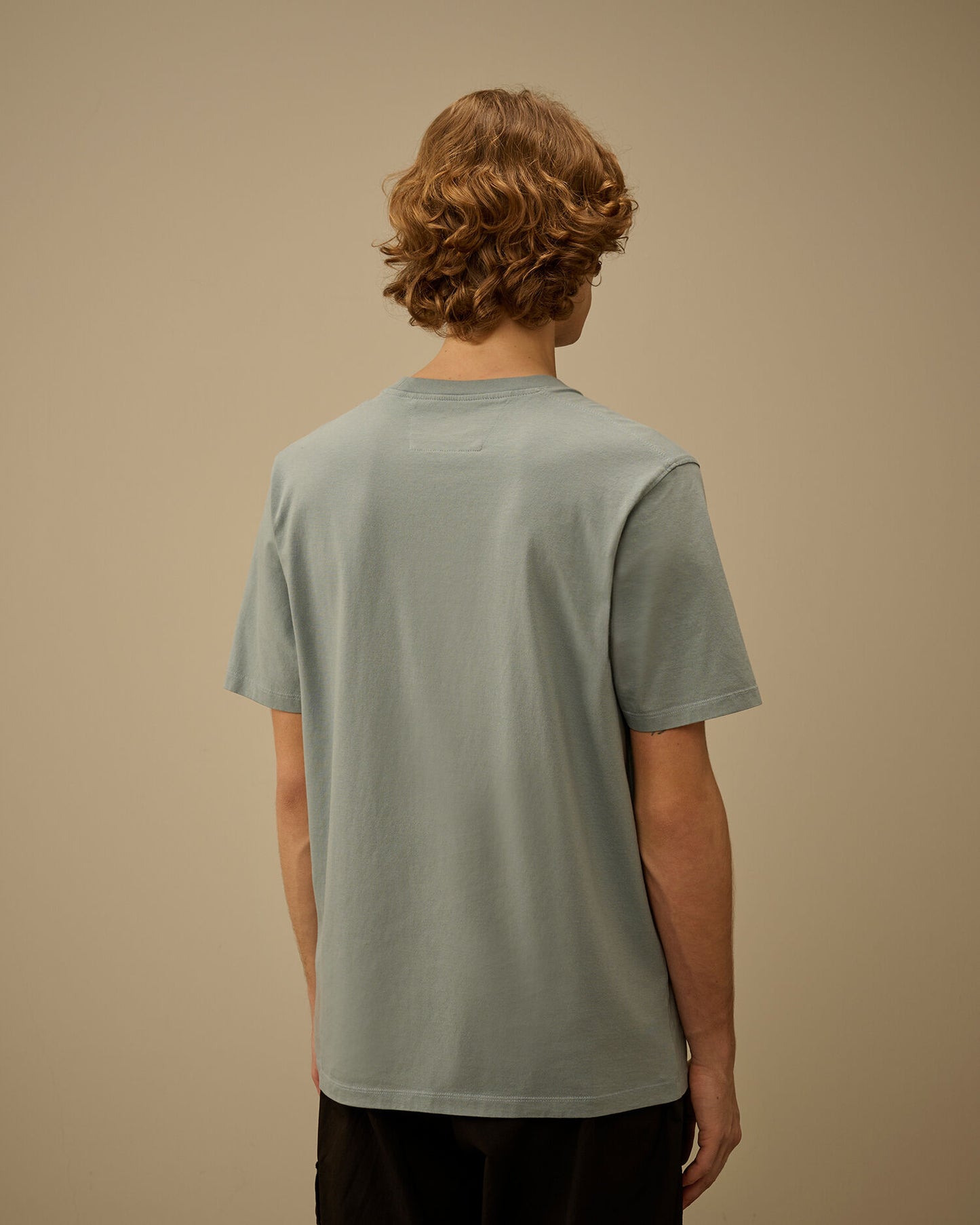 30/1 Jersey Short Sleeve Faded Logo T-Shirt, SILVER BLUE