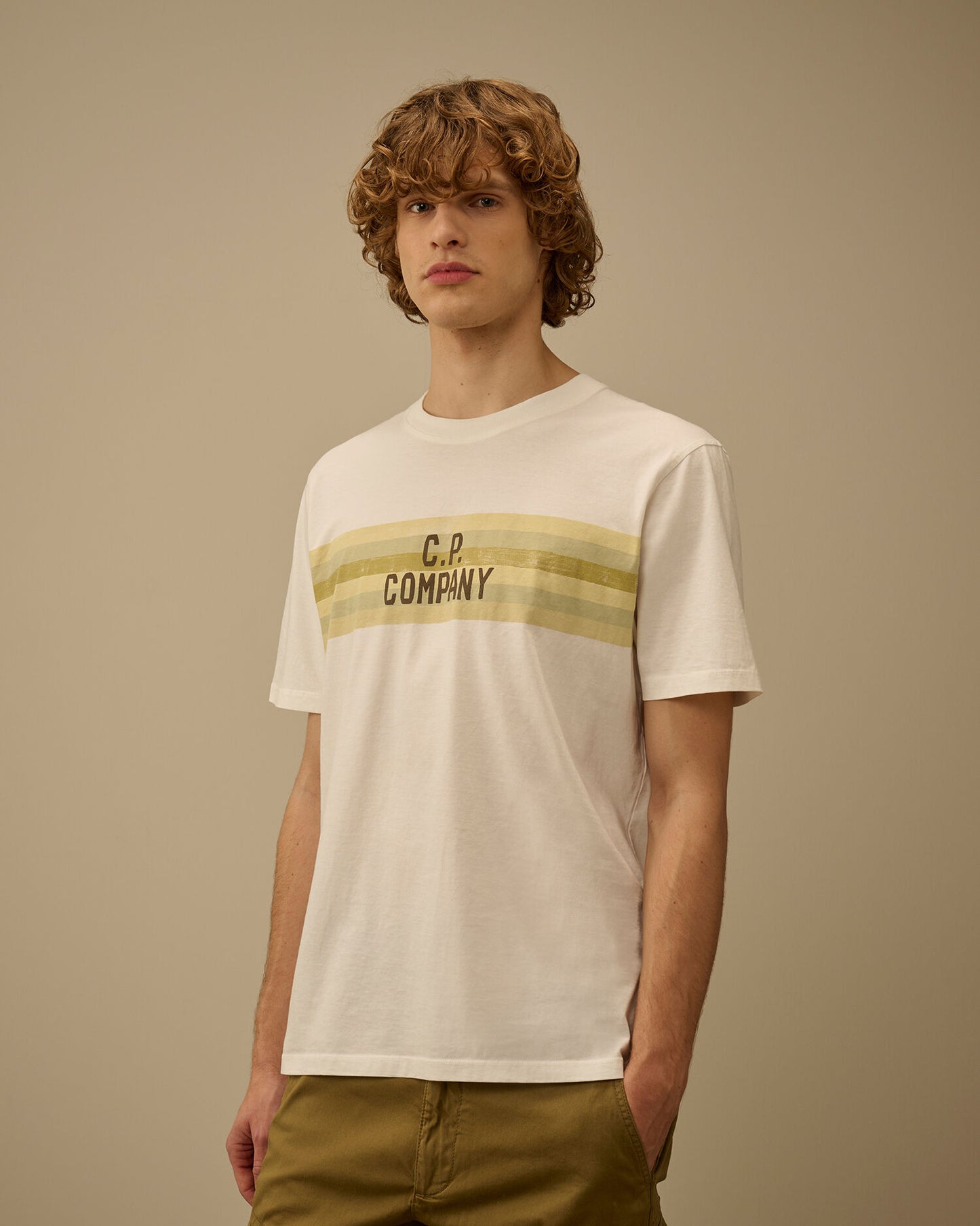 30/1 Jersey Short Sleeve Striped T-Shirt, GAUZE WHITE