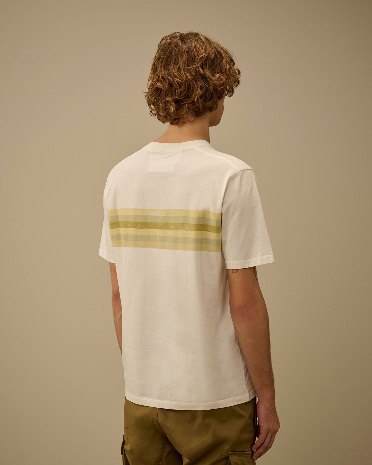 30/1 Jersey Short Sleeve Striped T-Shirt, GAUZE WHITE