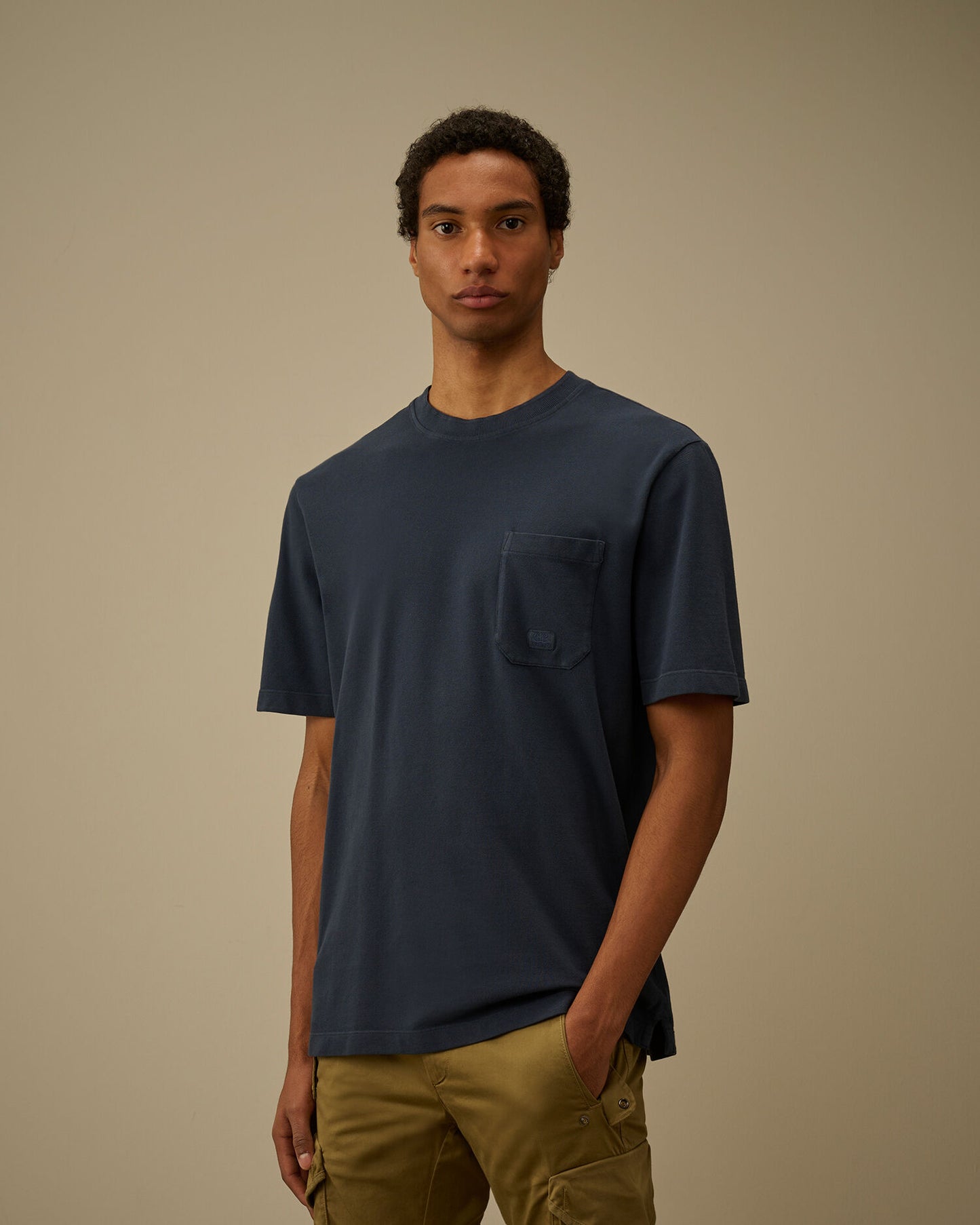 24/1 Piquet Pigment Dyed Short Sleeve T-Shirt, MIDNIGHT NAVY - BLUE
