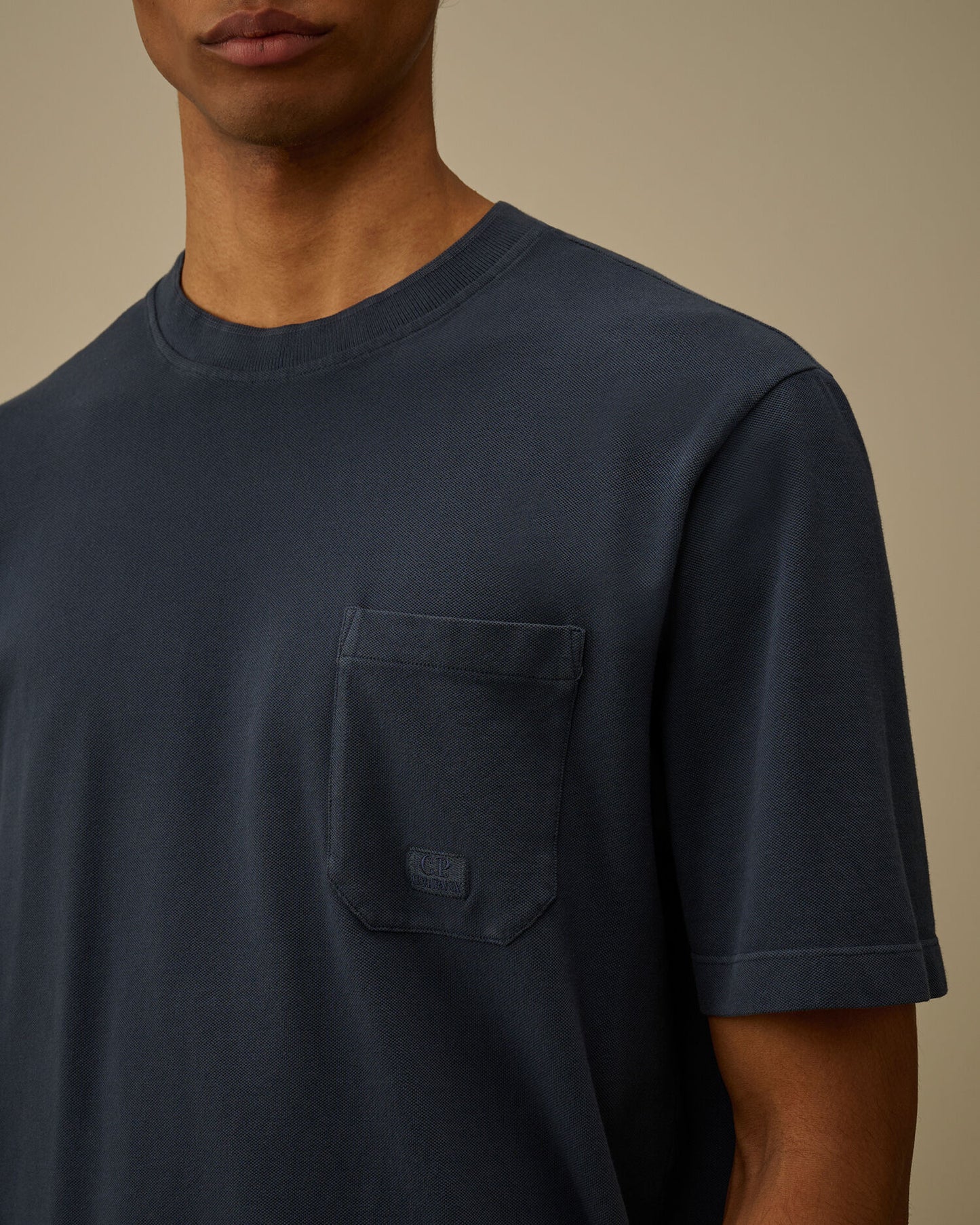 24/1 Piquet Pigment Dyed Short Sleeve T-Shirt, MIDNIGHT NAVY - BLUE